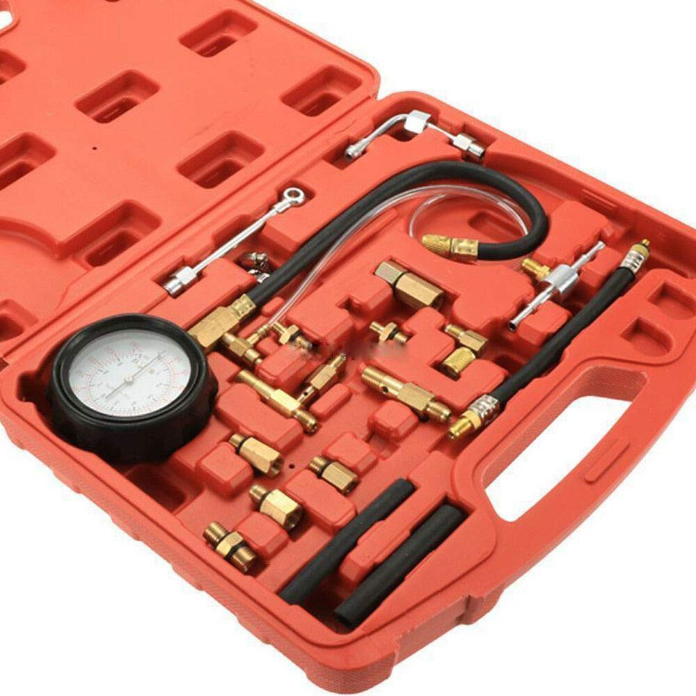 0-140PSI Fuel Injection Pressure Tester Kit - Automotive Fuel Pump & Injector Diagnostic Tool for Cars, Trucks & Vehicles - Perfect for Engine Performance Testing & Fuel System Maintenance