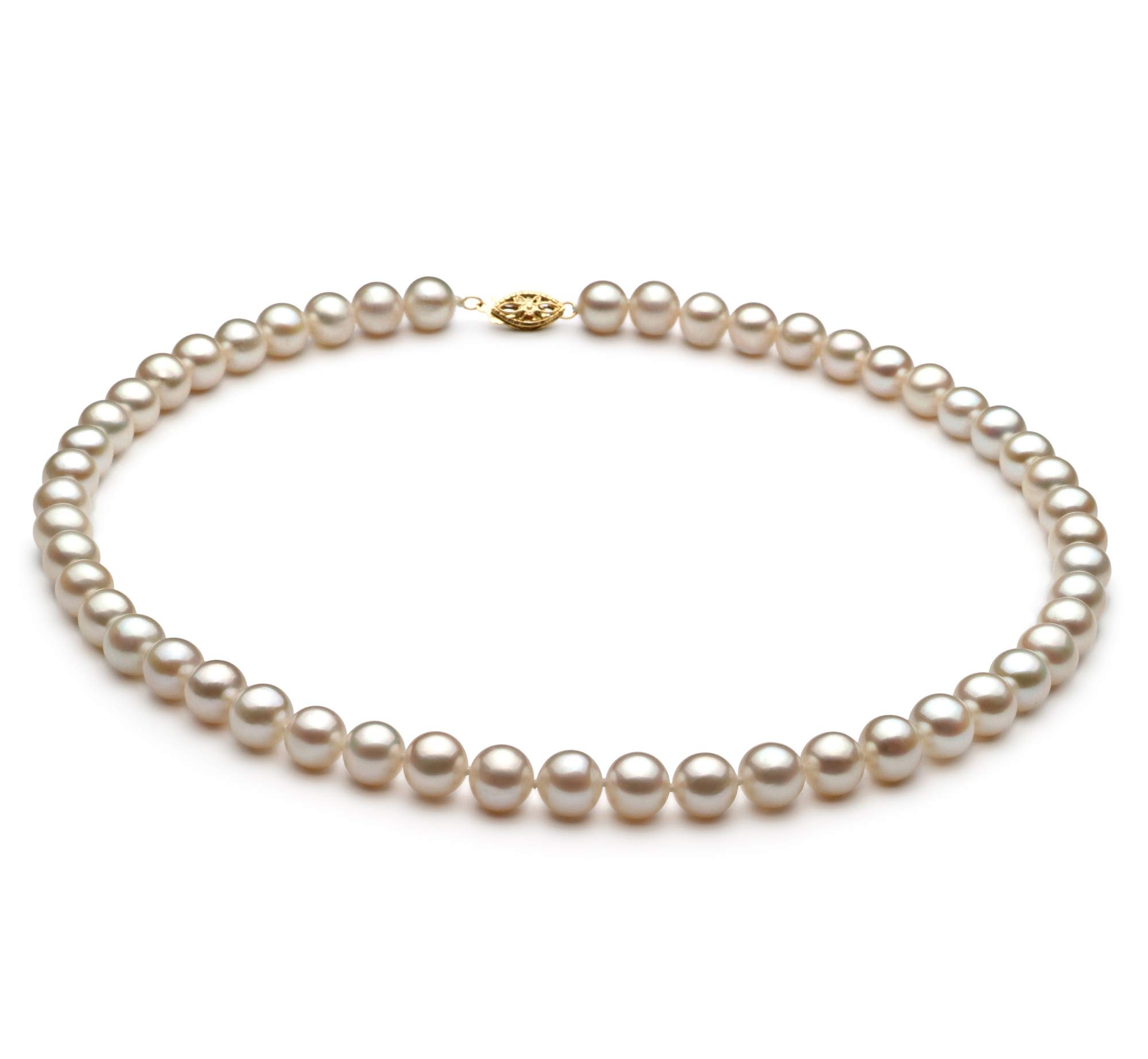 6.5-7.5mm AA Quality White Freshwater Cultured Pearl Necklace for Women - Elegant Jewelry Gift for Wedding, Anniversary & Special Occasions