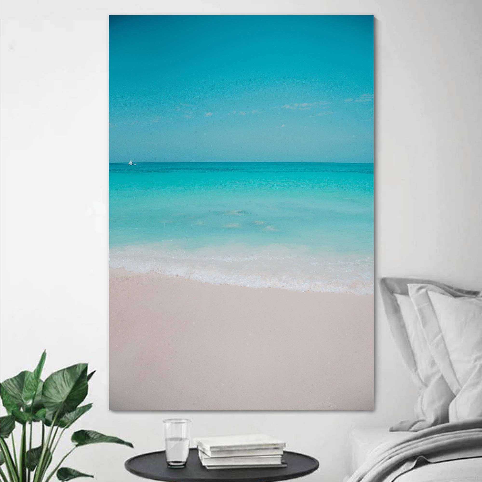 SIGNWIN Coastal Canvas Wall Art - 32x48 Inches Seascape Photography, Beach Blue Ocean View for Living Room & Bedroom Decor - Relaxing & Calming Home Office Wall Decor
