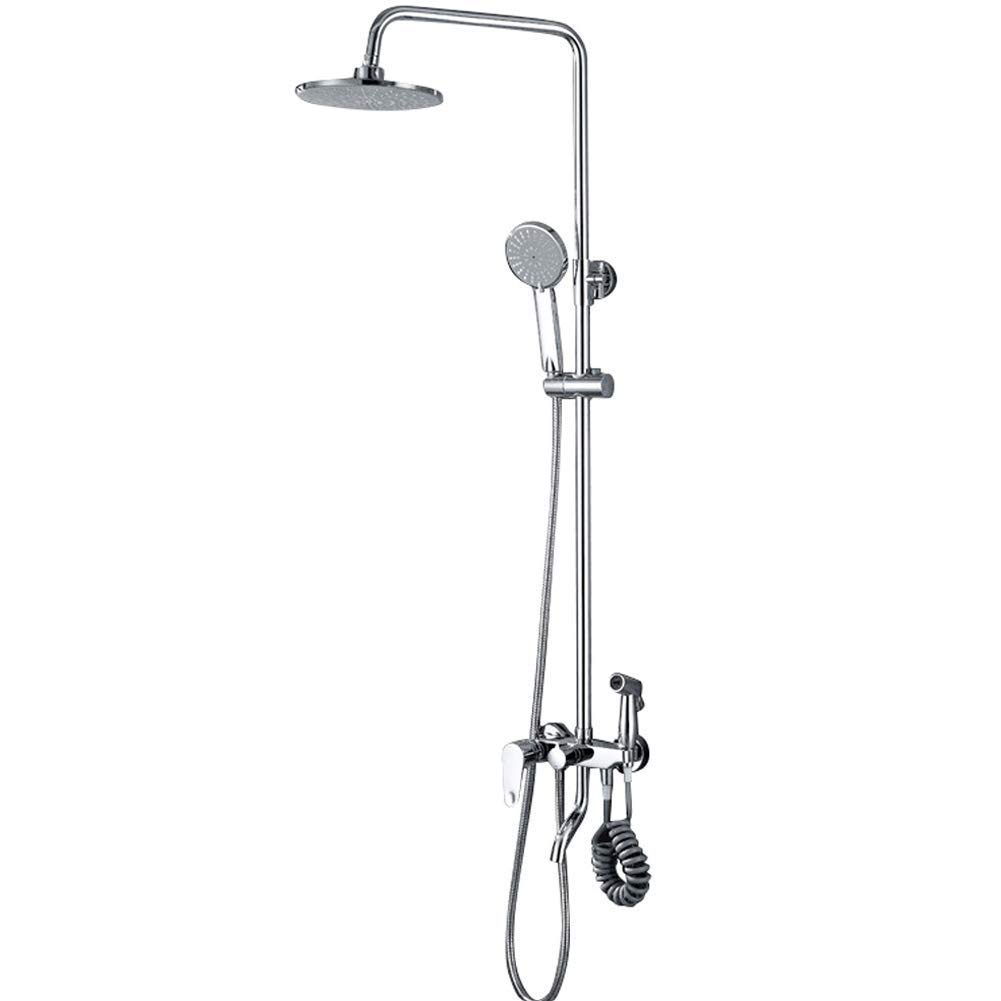 NMDCDH Adjustable Handheld Shower Combo Set with Thermostatic Control - Brass Round Shower Fixtures for Bathroom & Spa Relaxation
