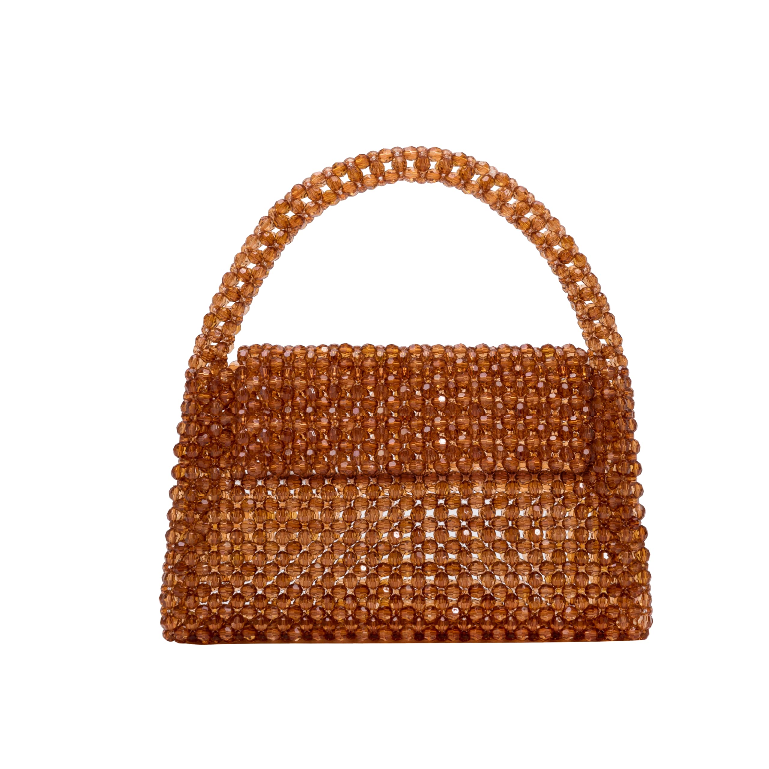Melie Bianco Sherry Bag - Women's Luxury Beaded Handbag with Top Handle - Elegant Foldover Clutch for Parties, Weddings & Evening Events