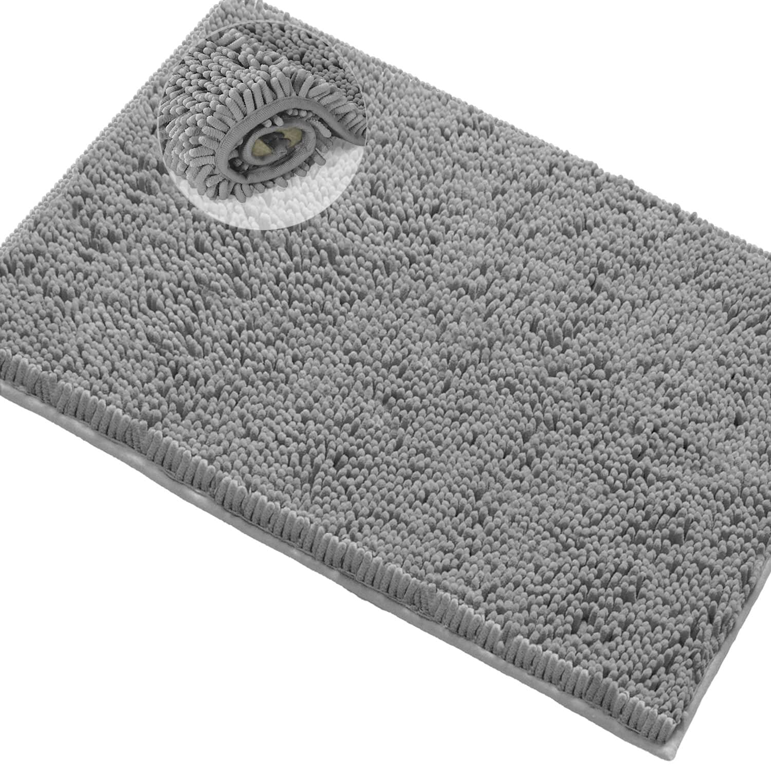 Non-Slip Chenille Bath Mat - Ultra Soft, Washable & Quick-Dry Bathroom Rug - 20
