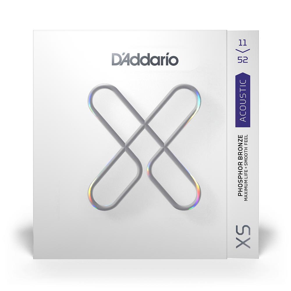 D'Addario XS Coated Phosphor Bronze Acoustic Guitar Strings - 11-52 Light Gauge - Long-Lasting Tone & Playability - Perfect for Live Performances & Studio Recording