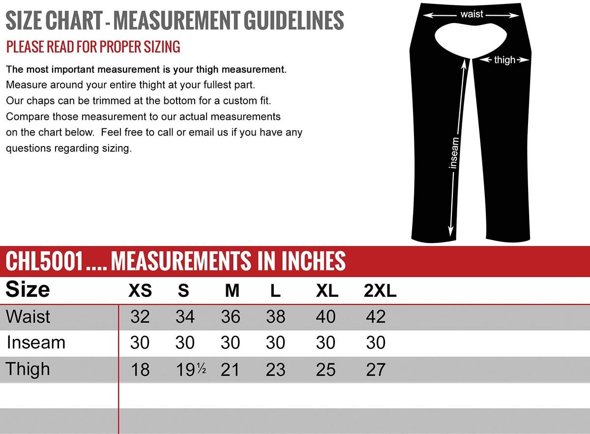 Premium Motorcycle Leather Chaps for Men & Women - USA Made by Milwaukee Leather (MLM MLCH) - X-Large - Durable Riding Gear for Harley, Cruiser & Adventure Bikes