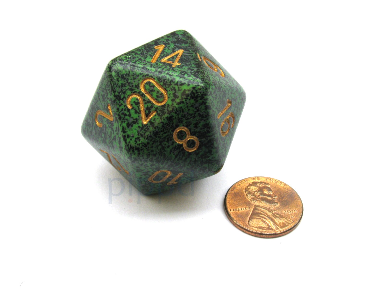 34mm Golden Recon Speckled Jumbo d20 Counter Dice for D&D, RPG Games, Tabletop Gaming & Collectors - Perfect for Critical Hits Tracking
