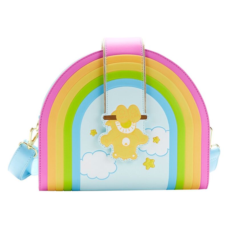 Care Bears Funshine Bear Rainbow Swing Crossbody Bag - Cute Cartoon Character Purse for Women & Girls - Perfect for School, Travel & Everyday Use