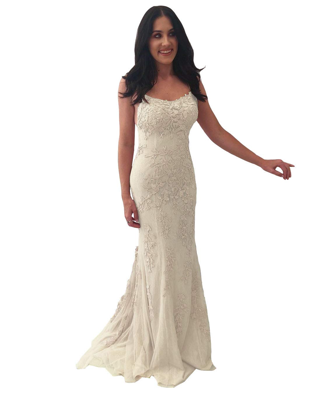 Emmani Women's Lace Mermaid Prom Dress for Bridesmaid & Party