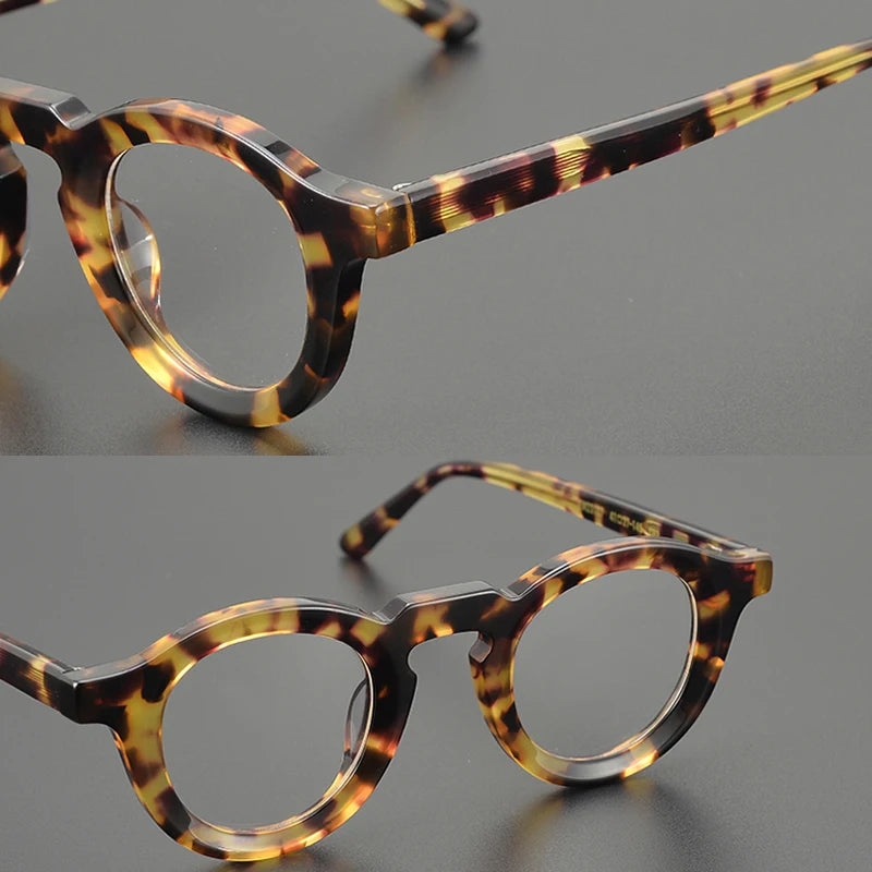 Stylish Black Full Rim Round Thick Acetate Eyeglasses Frame 23107 - Perfect for Reading, Fashion & Everyday Wear