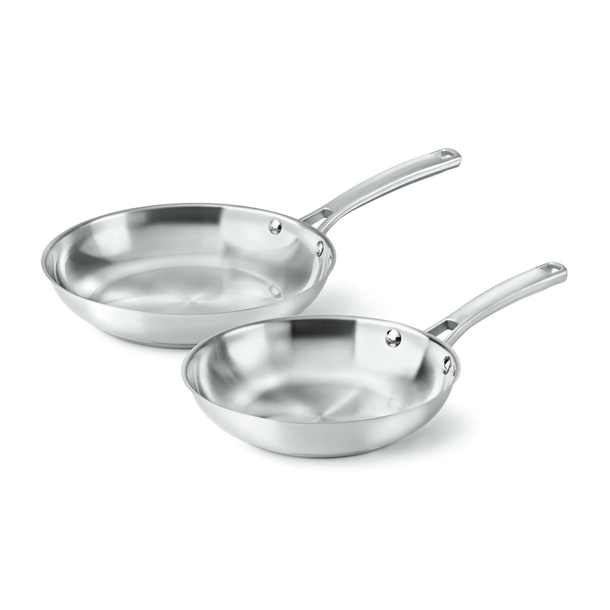 Calphalon Classic Stainless Steel 2-Piece Fry Pan Set - Nonstick Cookware for Professional & Home Cooking - Perfect for Searing, Frying & Sauteing