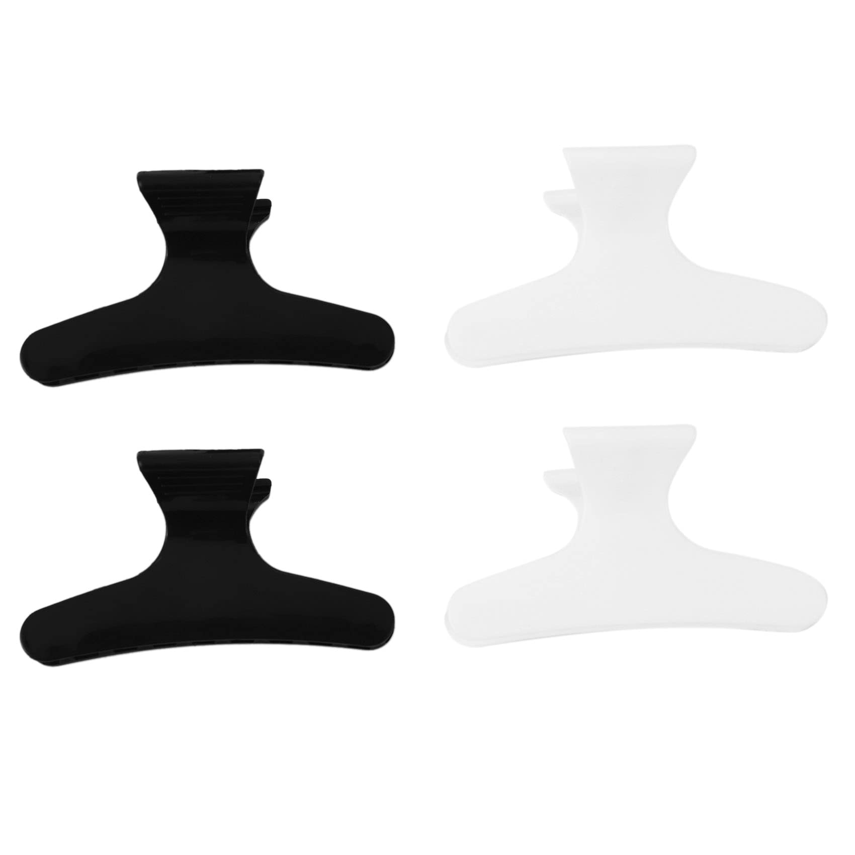 4PCS Hairdresser Butterfly Hair Clips - Black & White Salon Styling Tools for Hairdressing