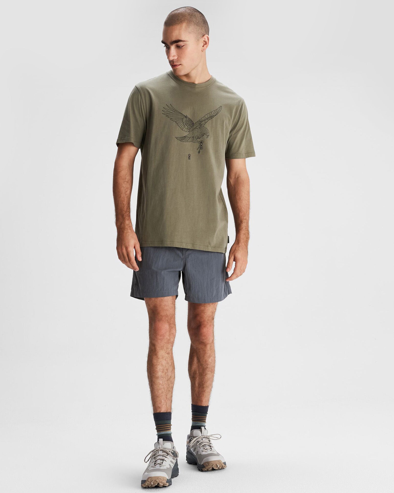 Organic Cotton Men's O.Smither Kea T-Shirt - Soft Breathable Beech Color Tee for Casual Wear & Outdoor Activities
