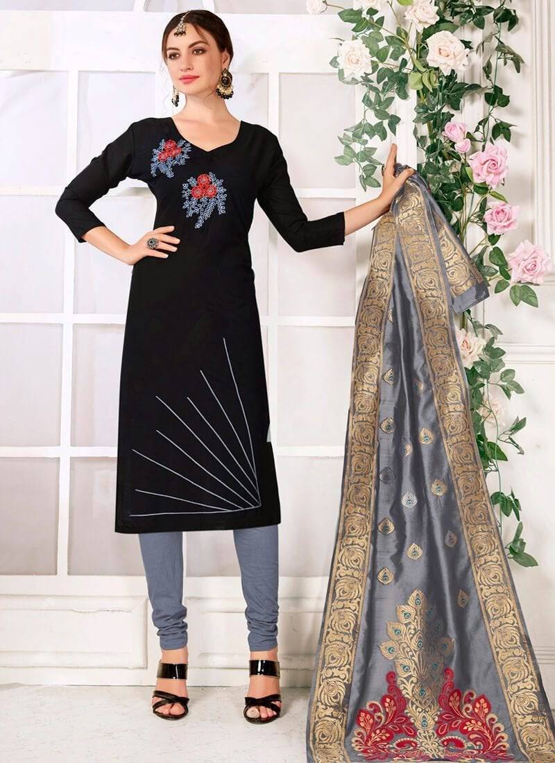 Premium Black Cotton Flex Handloom Cotton Churidar Straight Pants for Women | Comfortable & Stylish Indian Ethnic Wear for Festivals, Parties & Casual Outings