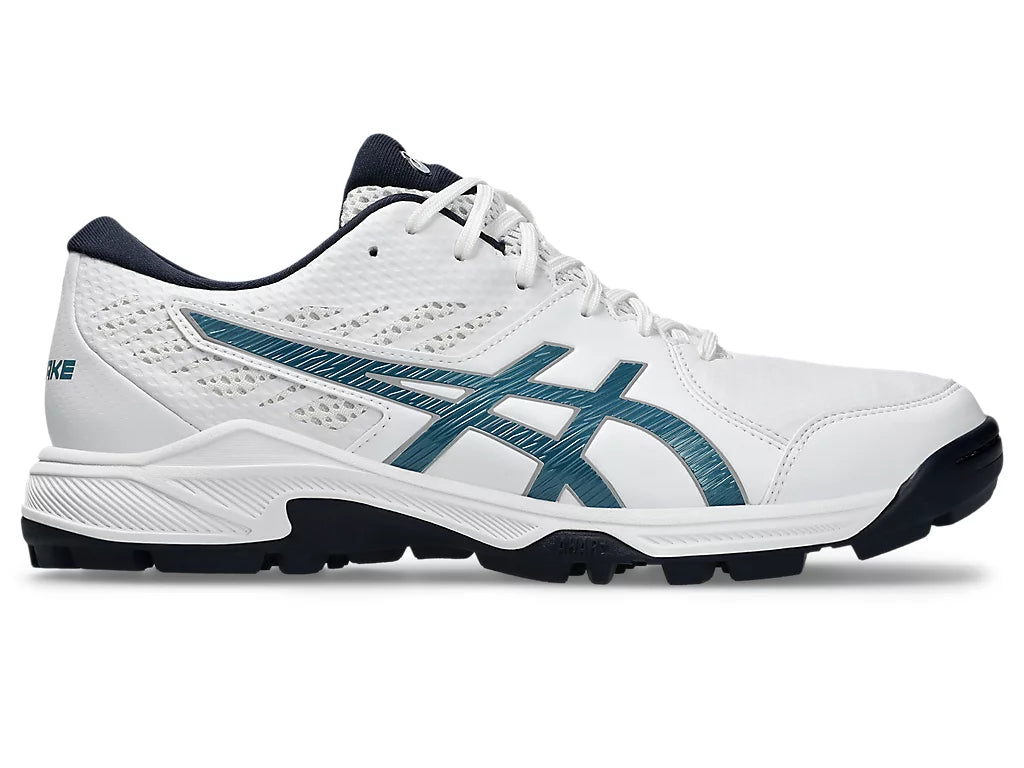 ASICS Gel-Peake 2 White/Atlantic Blue Cricket Shoes - Lightweight Performance Footwear for Cricket Matches & Training Sessions