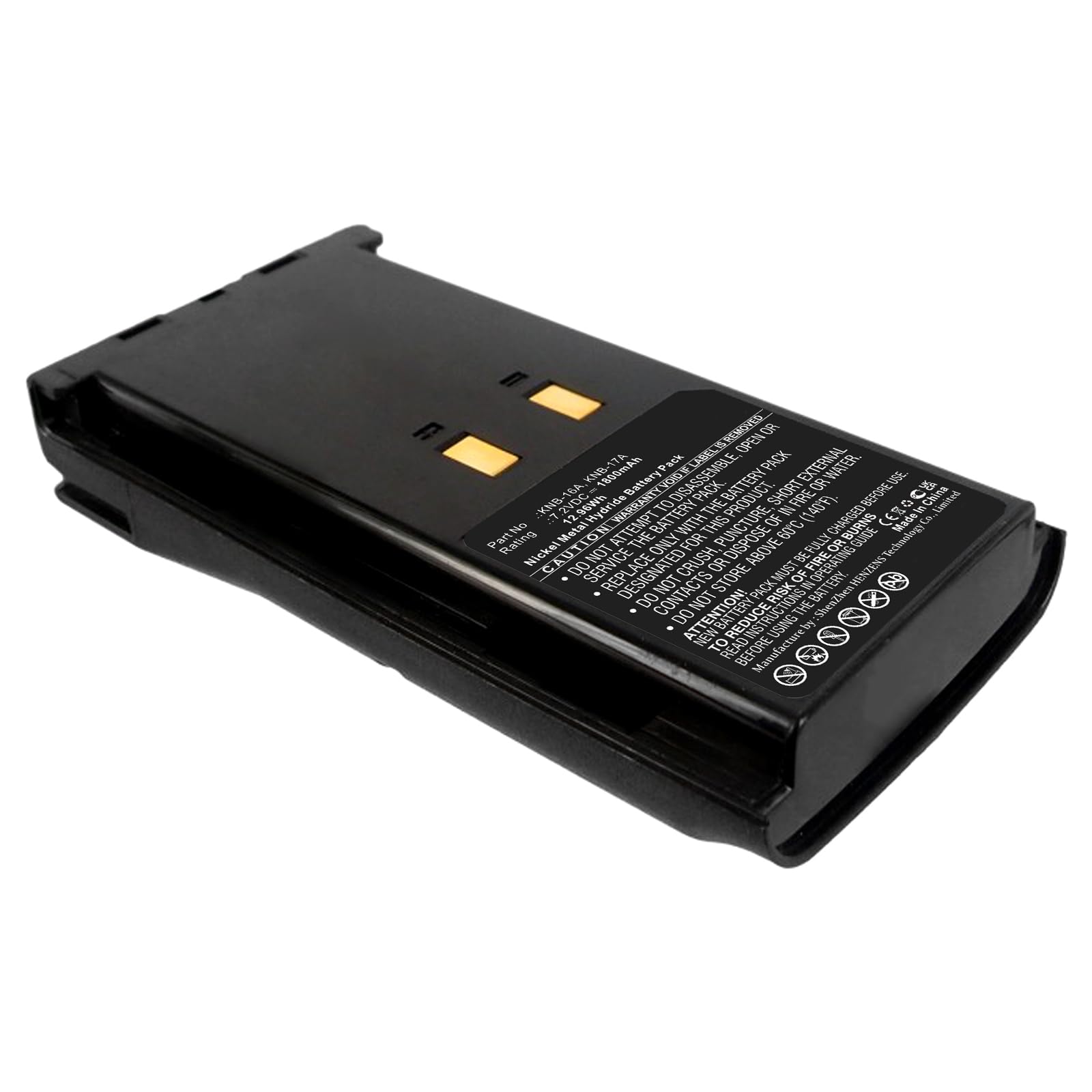 Synergy Digital 2-Way Radio Rechargeable Battery - Compatible with Kenwood KNB-16A (Ni-MH 7.2V 1800mAh) - Long Lasting Power for Walkie Talkies, Security Radios & Outdoor Communication