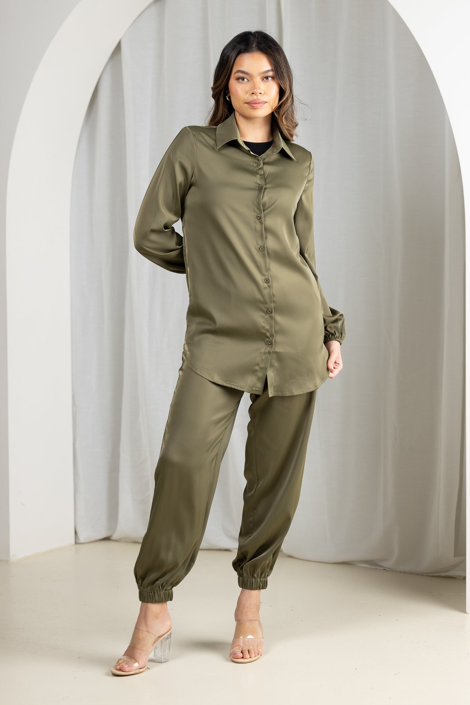 Maise Satin Shirt for Women - Soft & Luxurious Button Down Blouse - Perfect for Office, Date Night & Special Occasions