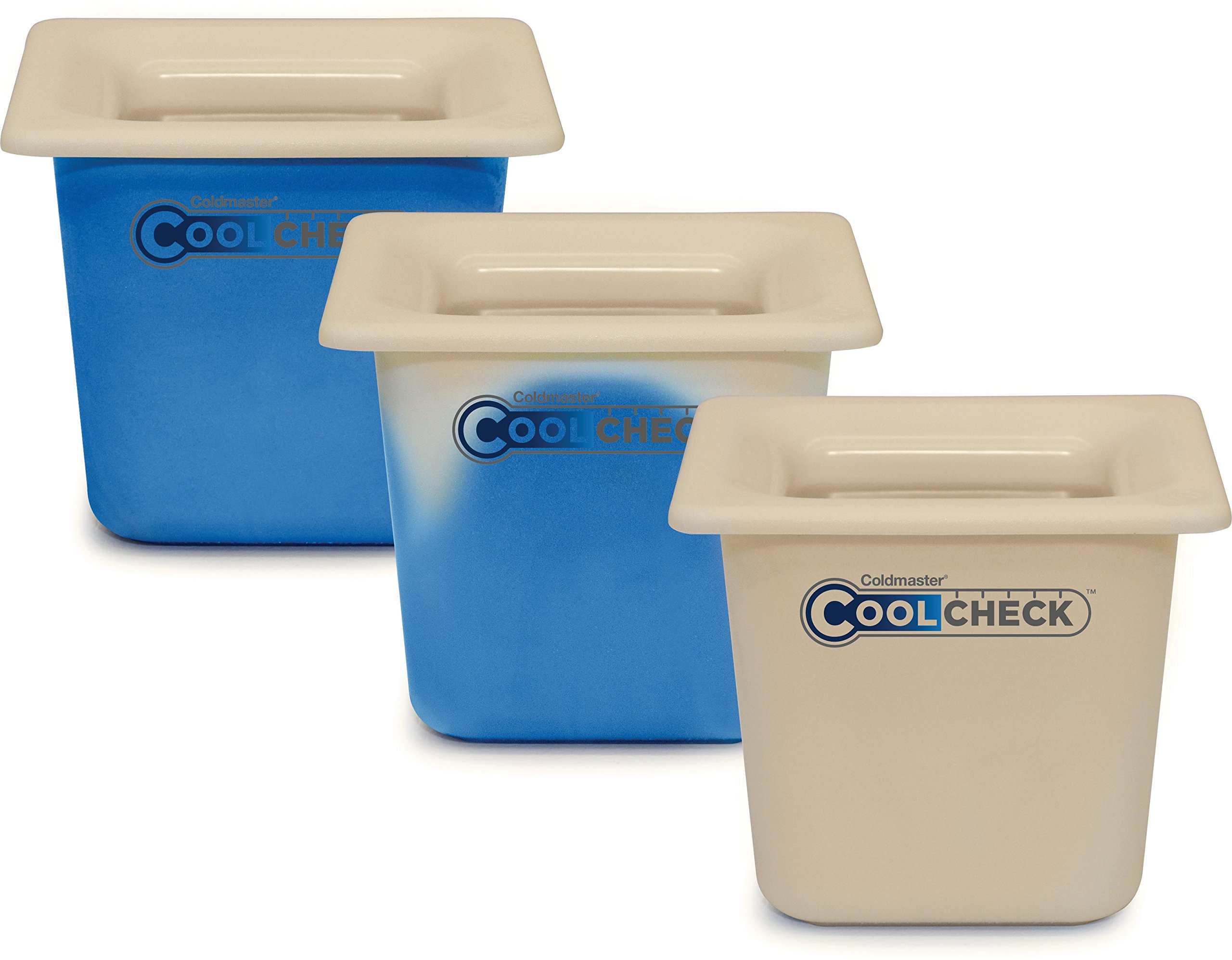 Carlisle FoodService Coldmaster Coolcheck 6-Quart Plastic Food Pans - White & Blue Commercial-Grade Cold Food Containers for Catering, Restaurants & Kitchen Use | Perfect for Buffet Serving, Salad Storage & Food Prep
