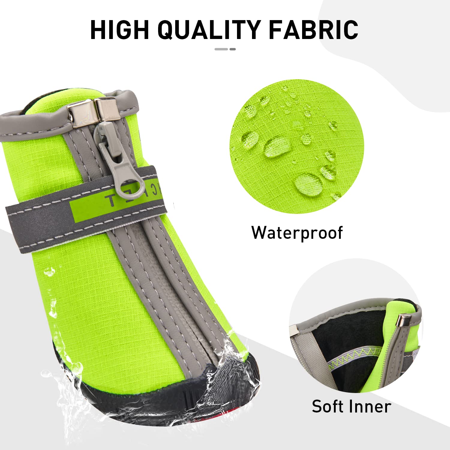 **Winter Snow Dog Boots for Small & Medium Dogs - Anti-Slip Rugged Sole, Reflective Zipper Booties for Hiking & Outdoor Adventures - Comfortable Paw Protectors for Snow, Ice & Rough Terrain**