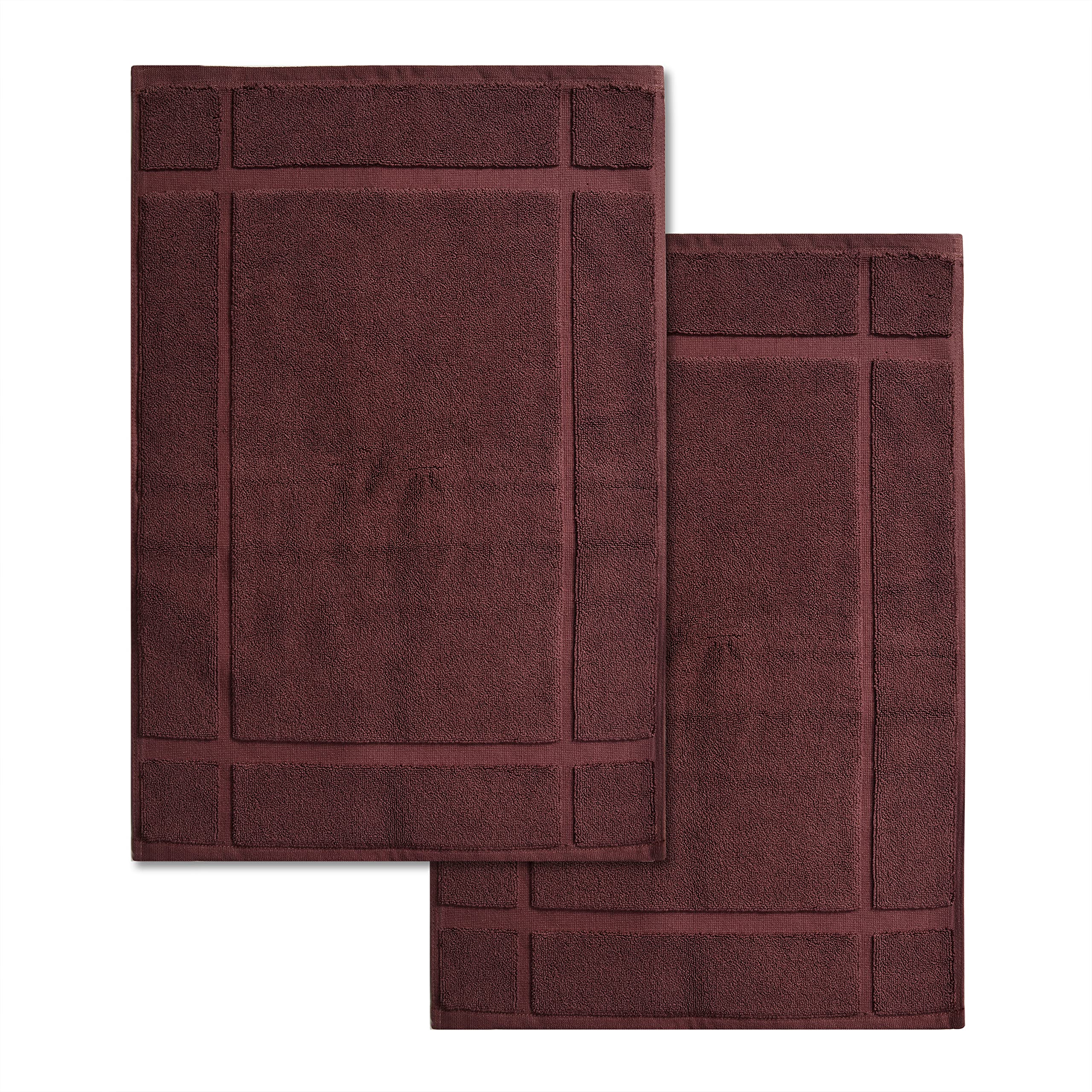 Ample Décor 100% Cotton Bath Mats for Bathroom Floor, Shower, and Bathtub – Ultra Soft & Plush 1350 GSM – Highly Absorbent, Machine Washable – Set of 2 (24