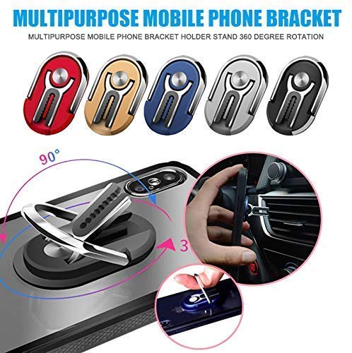 3-in-1 Universal Car Phone Holder - 360° Rotating Air Vent Mount with Finger Grip for Driving & Office Use