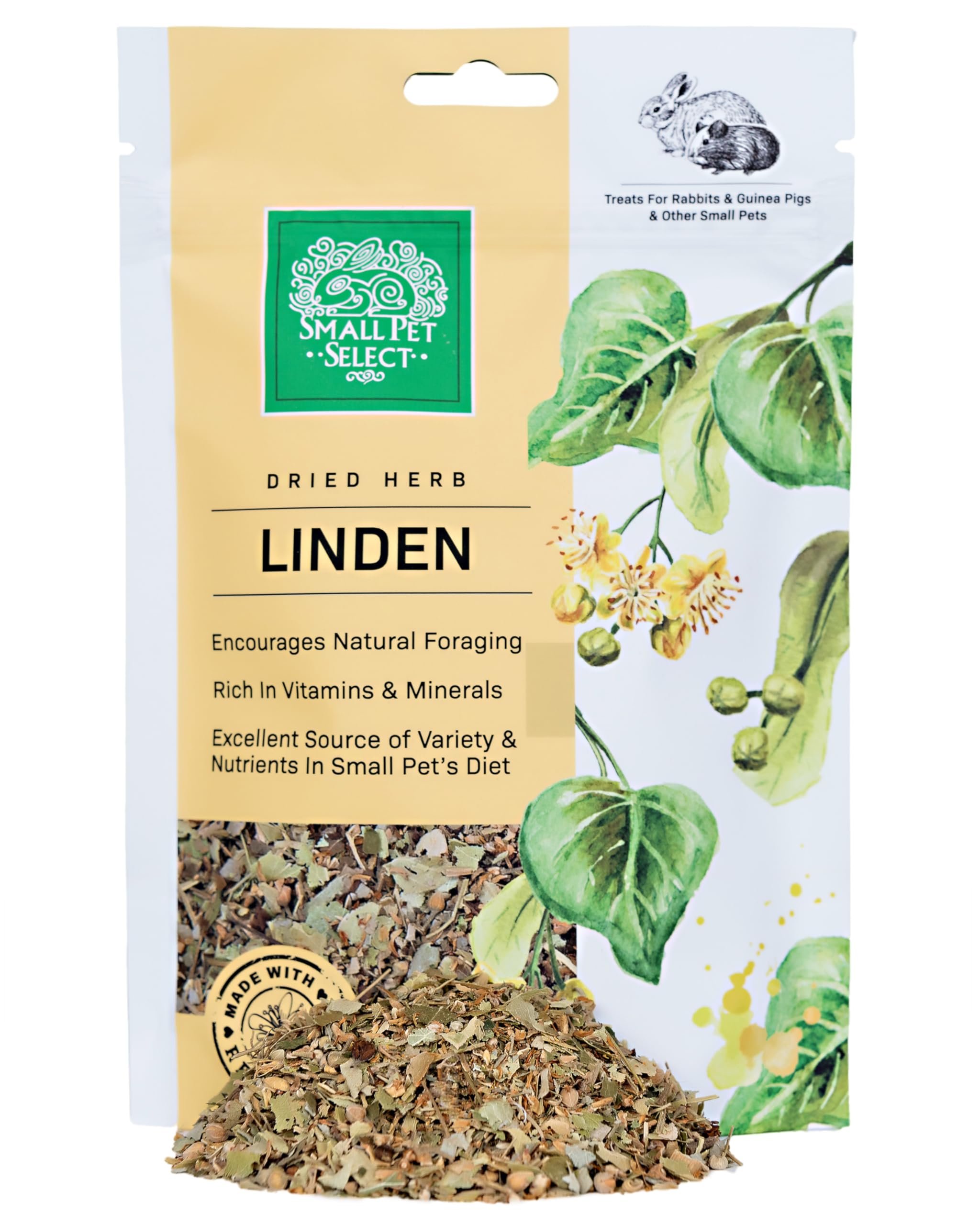 Natural Herbal Treat for Rabbits & Guinea Pigs - Small Pet Select Linden 2oz for Digestive Health