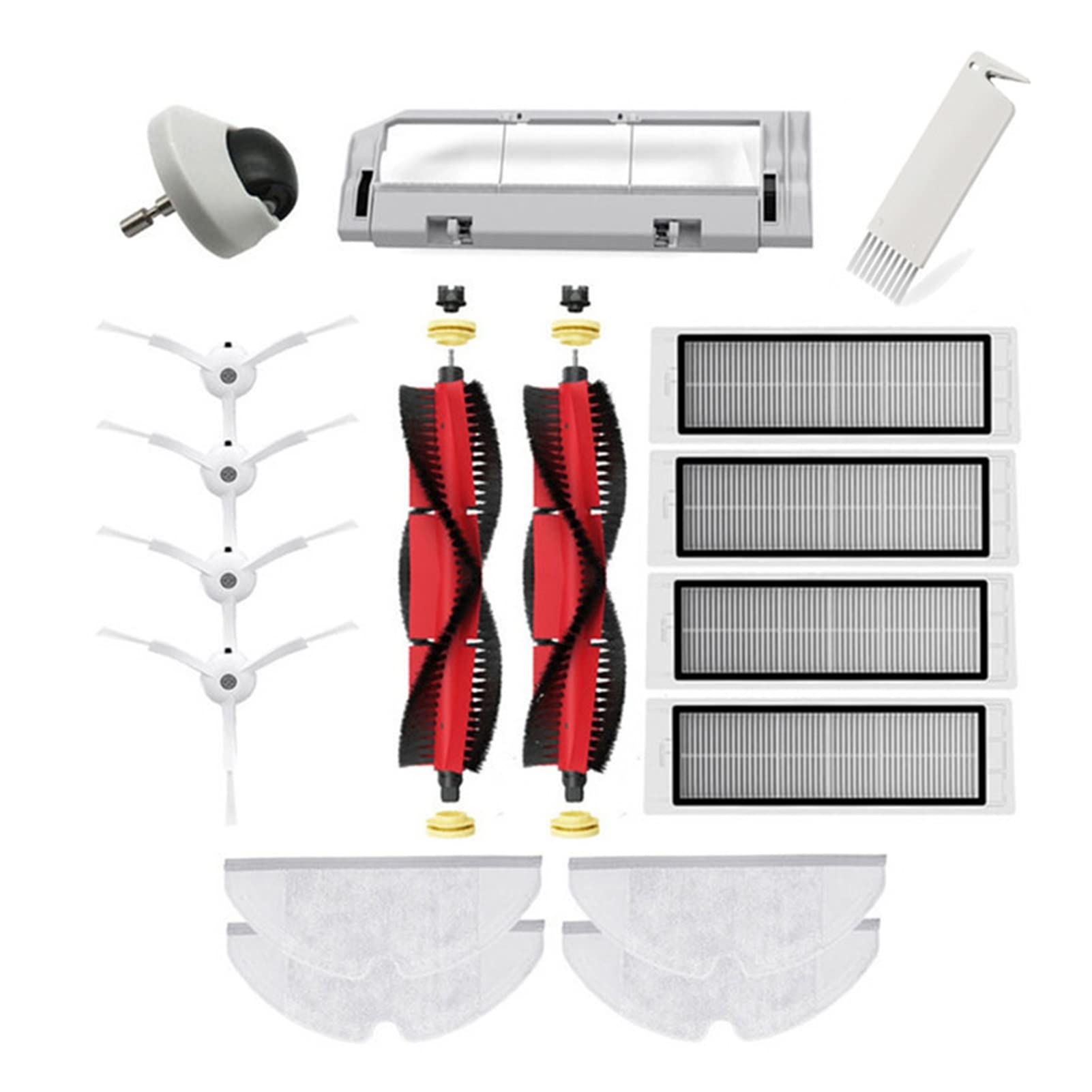 Roborock S6 MaxV/S6 MaxV/S6MaxV Compatible Vacuum Cleaner Accessories Kit - Washable & Detachable Replacement Parts for Xiaomi Roborock Robot Vacuum - Perfect for Hardwood Floors, Carpets & Pet Hair Cleaning