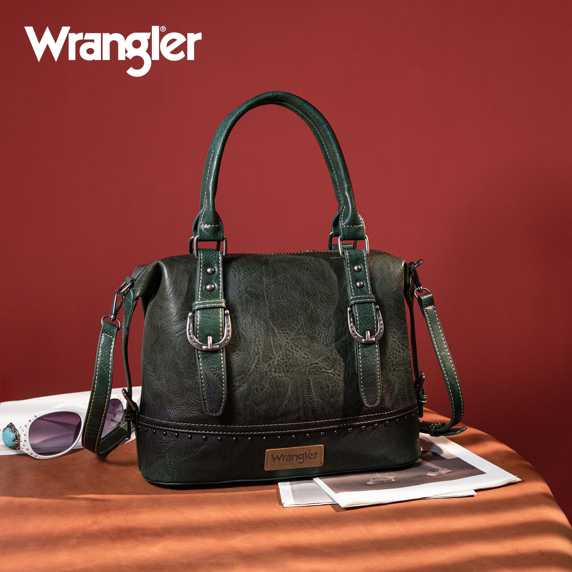 Wrangler Women's Top Handle Doctor Bag - Hobo Shoulder Barrel Satchel Purse for Everyday Use, Work & Travel | Stylish & Functional Handbag