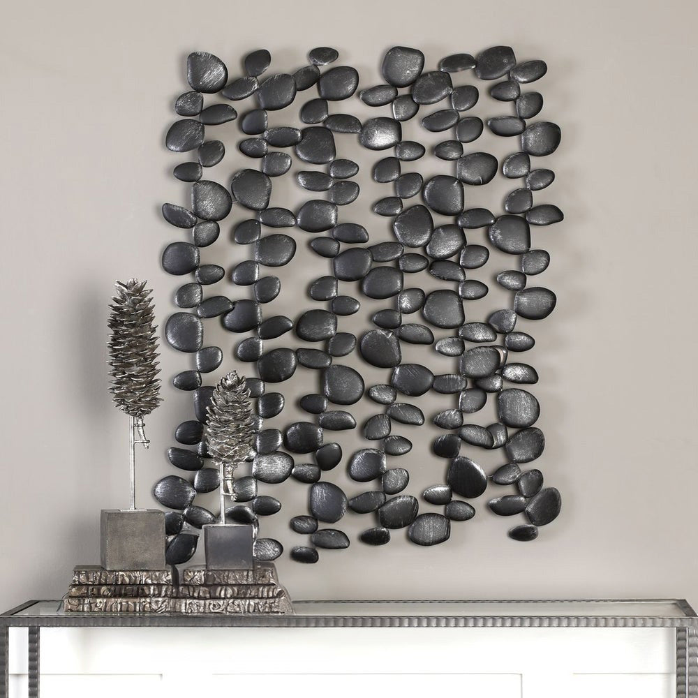 Black Metal Wall Decor Vertical - Unique Modern Art for Living Room, Bedroom & Office | Handmade Contemporary Home Decor