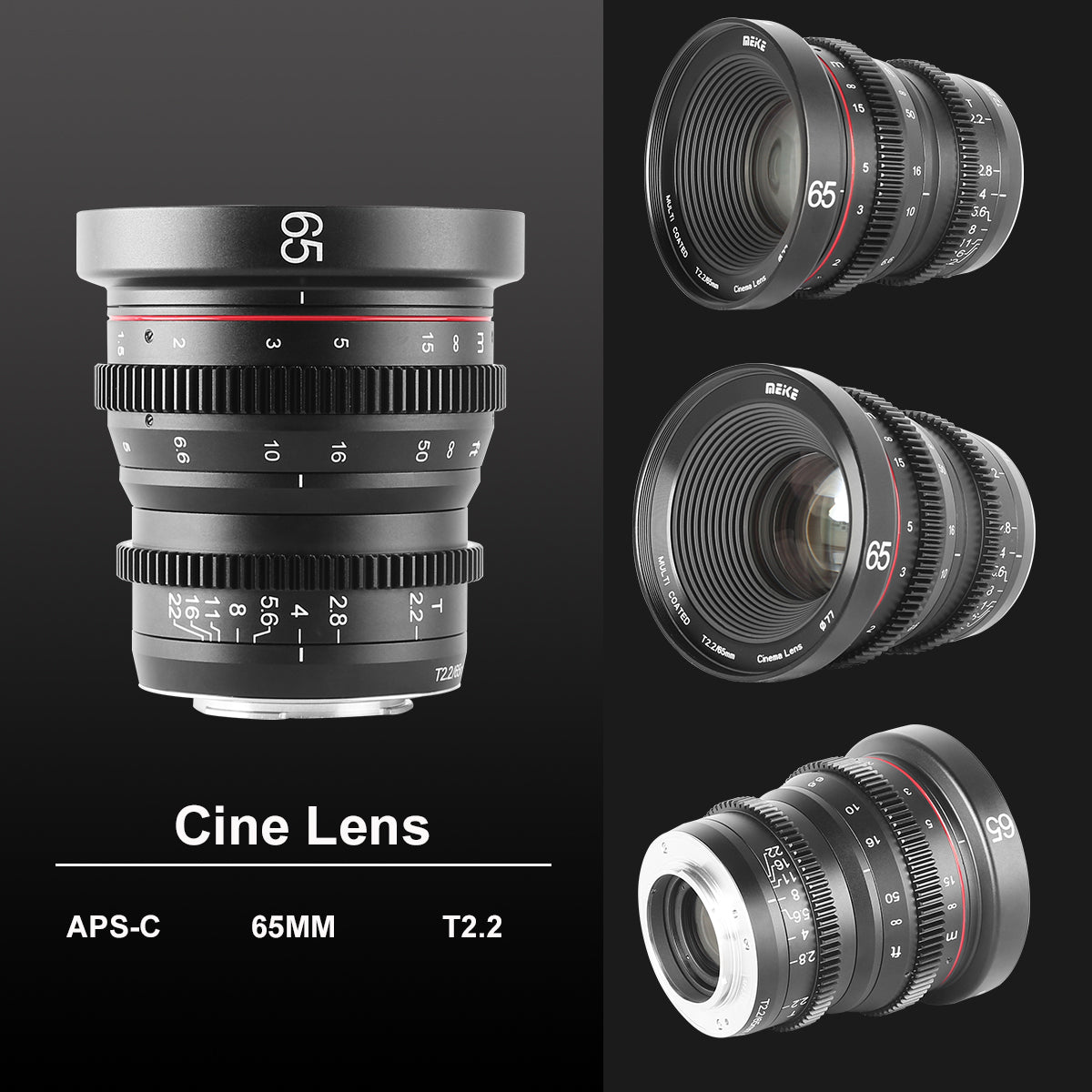 Meike Cinema Prime 65mm T2.2 Lens for Fujifilm X Mount - Professional Cine Lens for Filmmaking, Videography & Photography - Perfect for Short Films, Interviews & Bokeh Effects