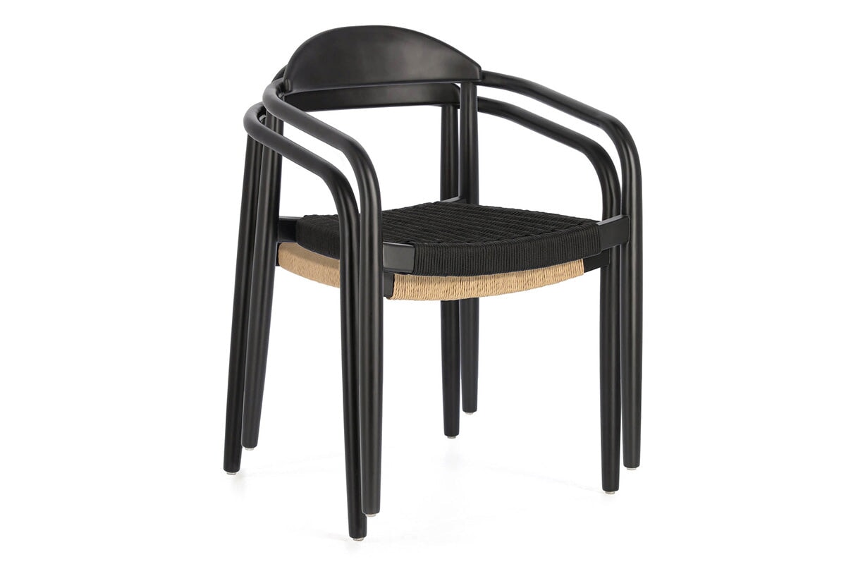 Como Glynis Casual Dining Wooden Rope Chair - Modern Farmhouse Style Accent Chair for Living Room, Bedroom, or Patio - Perfect for Relaxing and Entertaining Guests