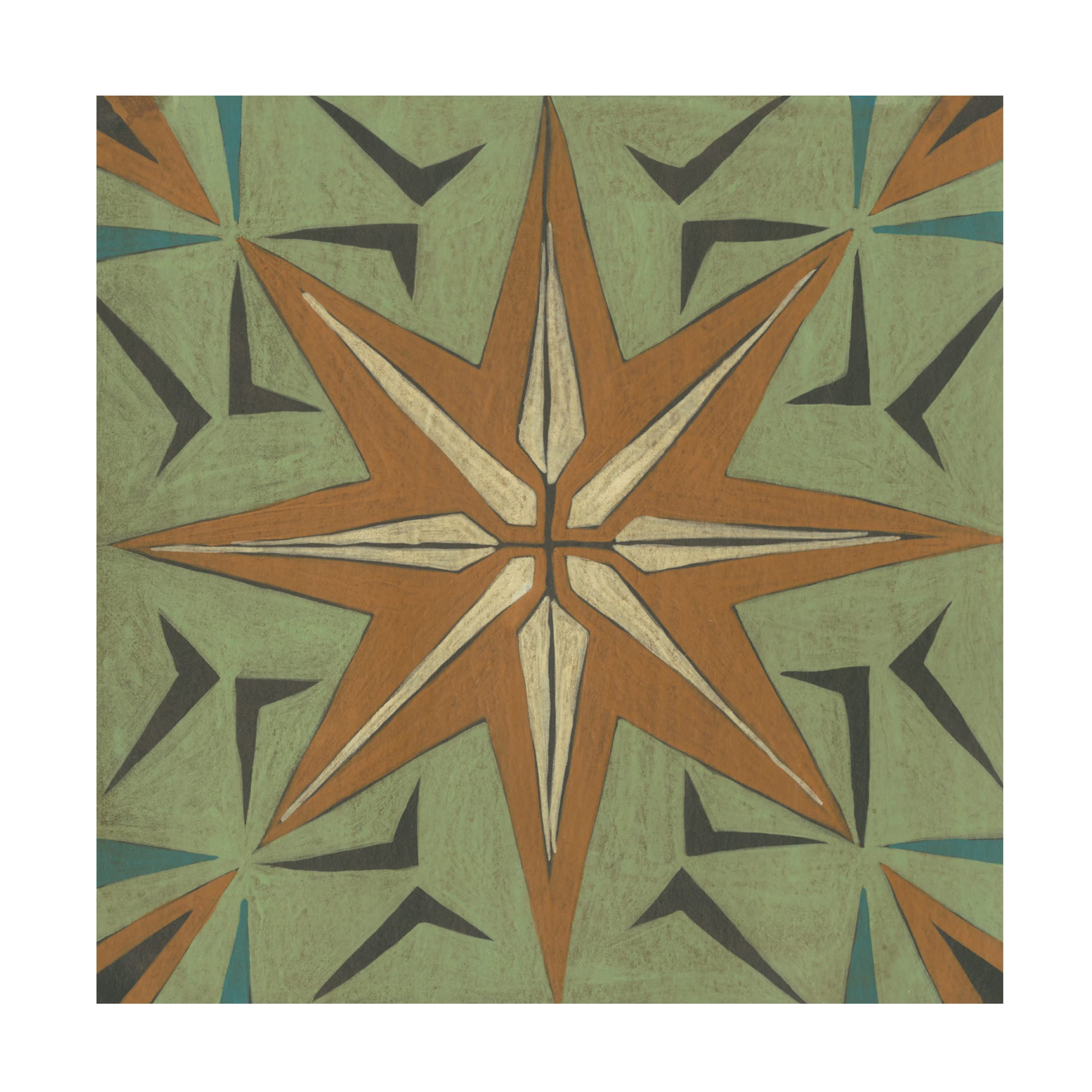 Trademark Fine Art 'Fraser Tile III' Canvas Wall Art by Chariklia Zarris - Modern Abstract Painting for Living Room, Bedroom & Office Decor