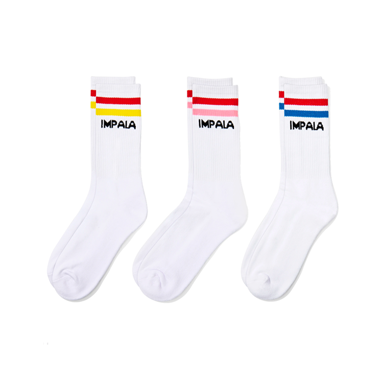 Premium 3-Pack White Stripe Socks for Men & Women - Comfortable Cotton Crew Socks for Casual Wear, Sports & Everyday Use