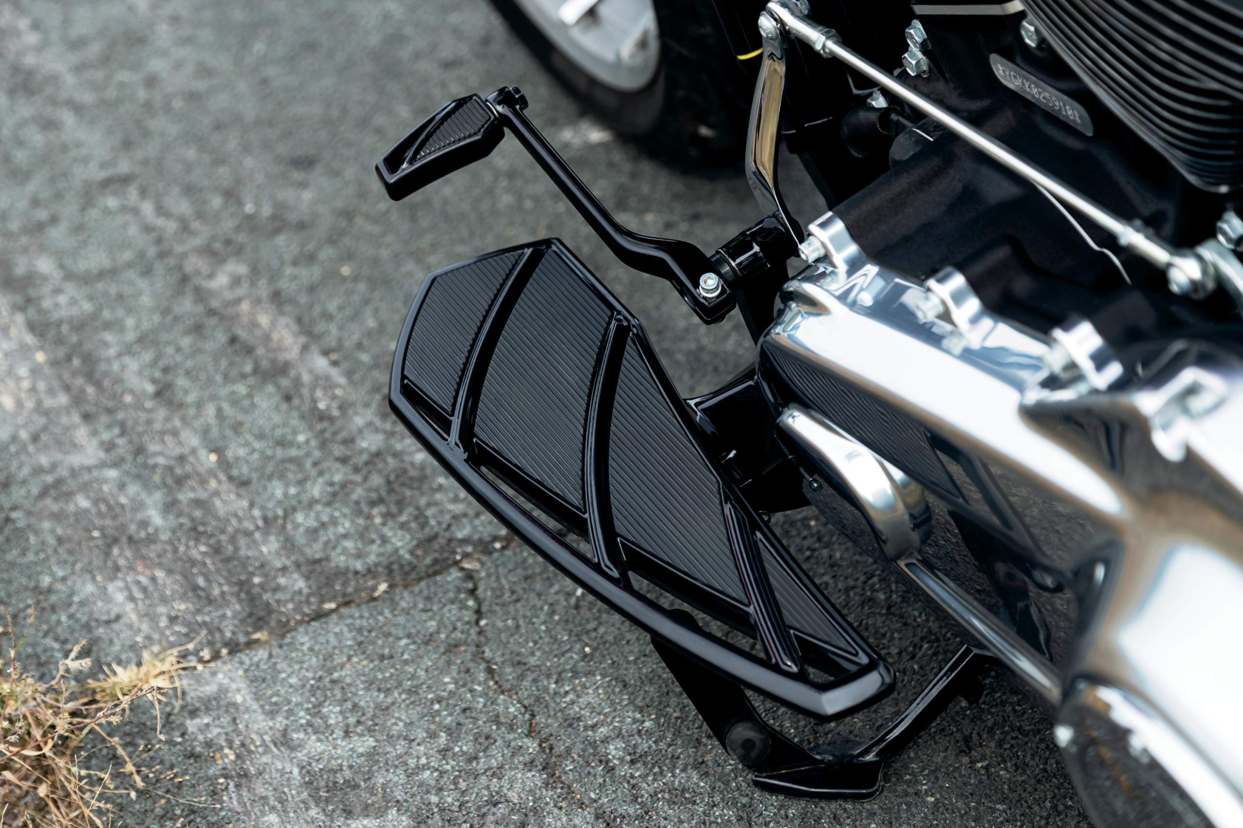 Kuryakyn 5795 Phantom Driver Floorboards for Harley-Davidson Softail (2018-2020) - Gloss Black Motorcycle Foot Controls (1 Pair) | Enhanced Comfort & Style for Long Rides & Custom Builds