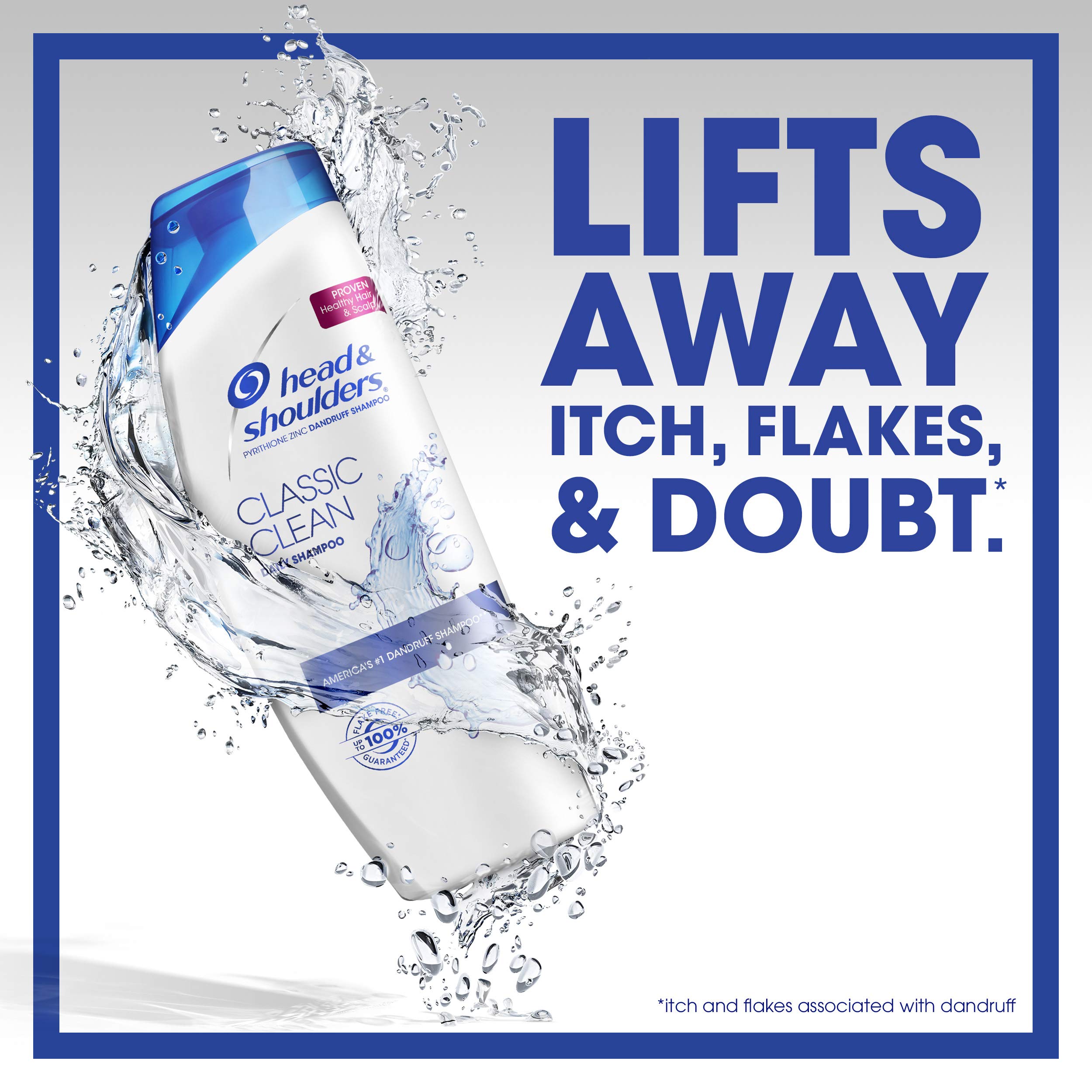 Head & Shoulders Classic Clean Anti-Dandruff Shampoo - 3 oz | Gentle Daily Scalp Care for Flake-Free Hair | Perfect for Travel & Gym