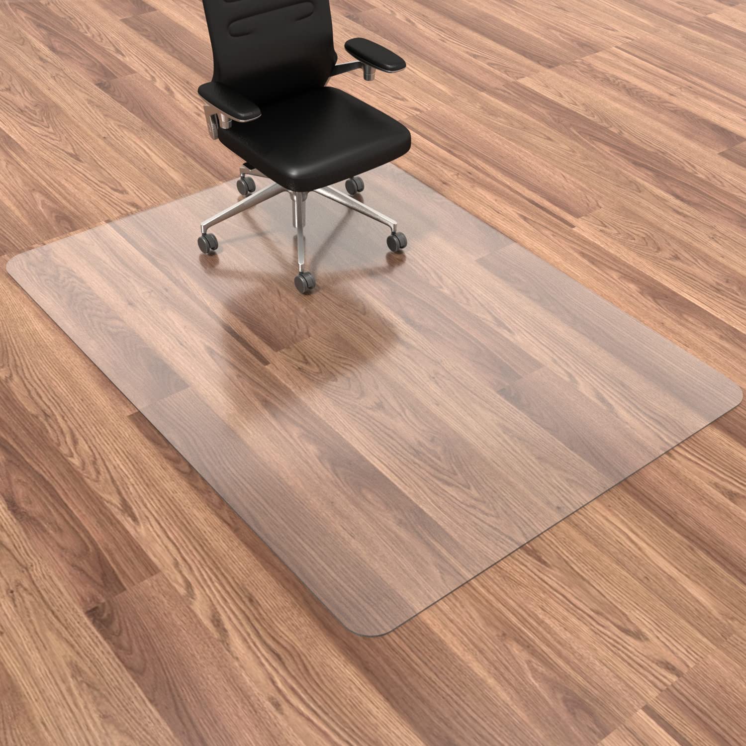 60”x 46” Clear Chair Mat for Hardwood Floors - Non-Slip Office Chair Floor Protector for Computer Desks | Perfect for Home Office & Workspace Protection