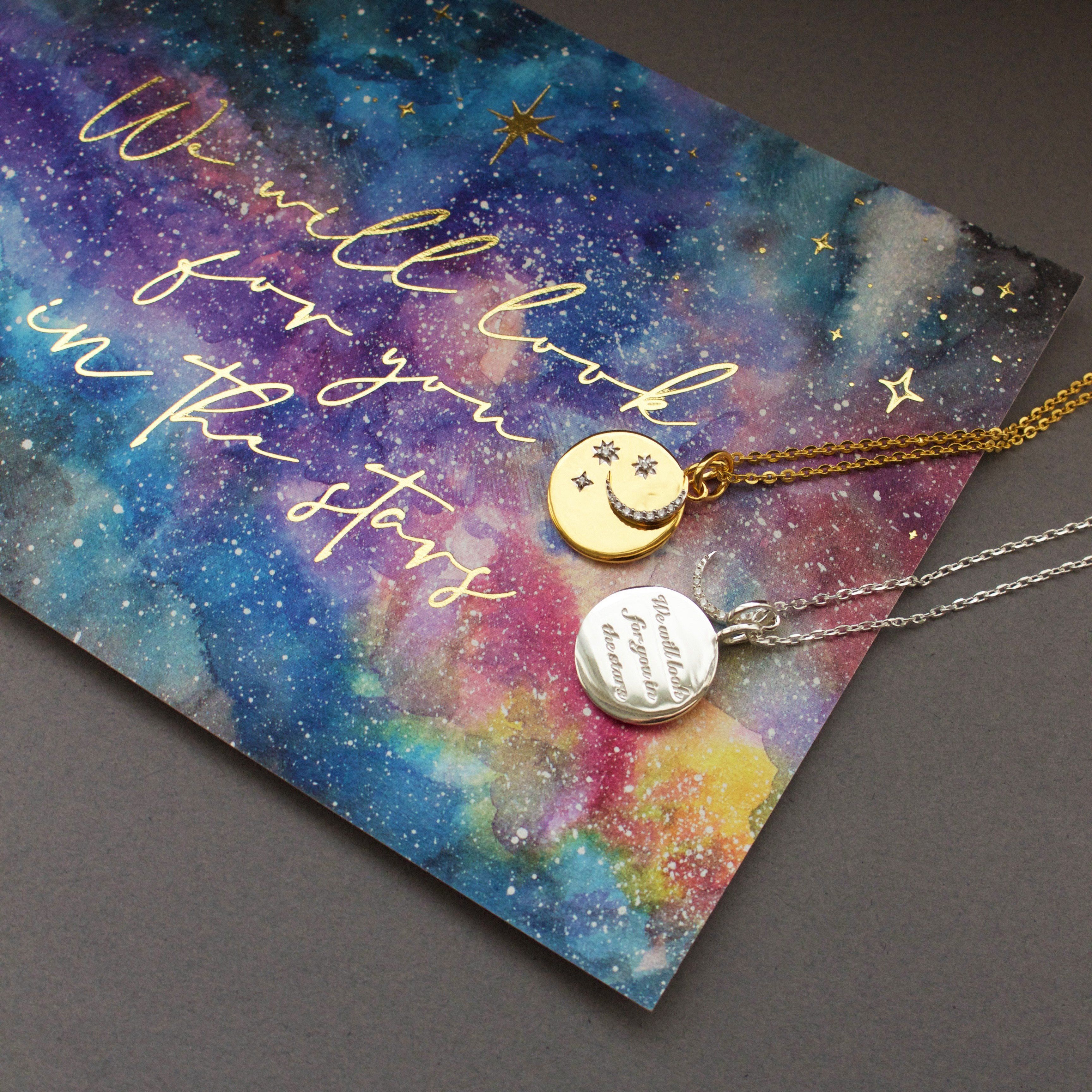 Celestial Coin Necklace with Crescent Moon Charm - Perfect for Stargazing, Romantic Dates & Boho Fashion