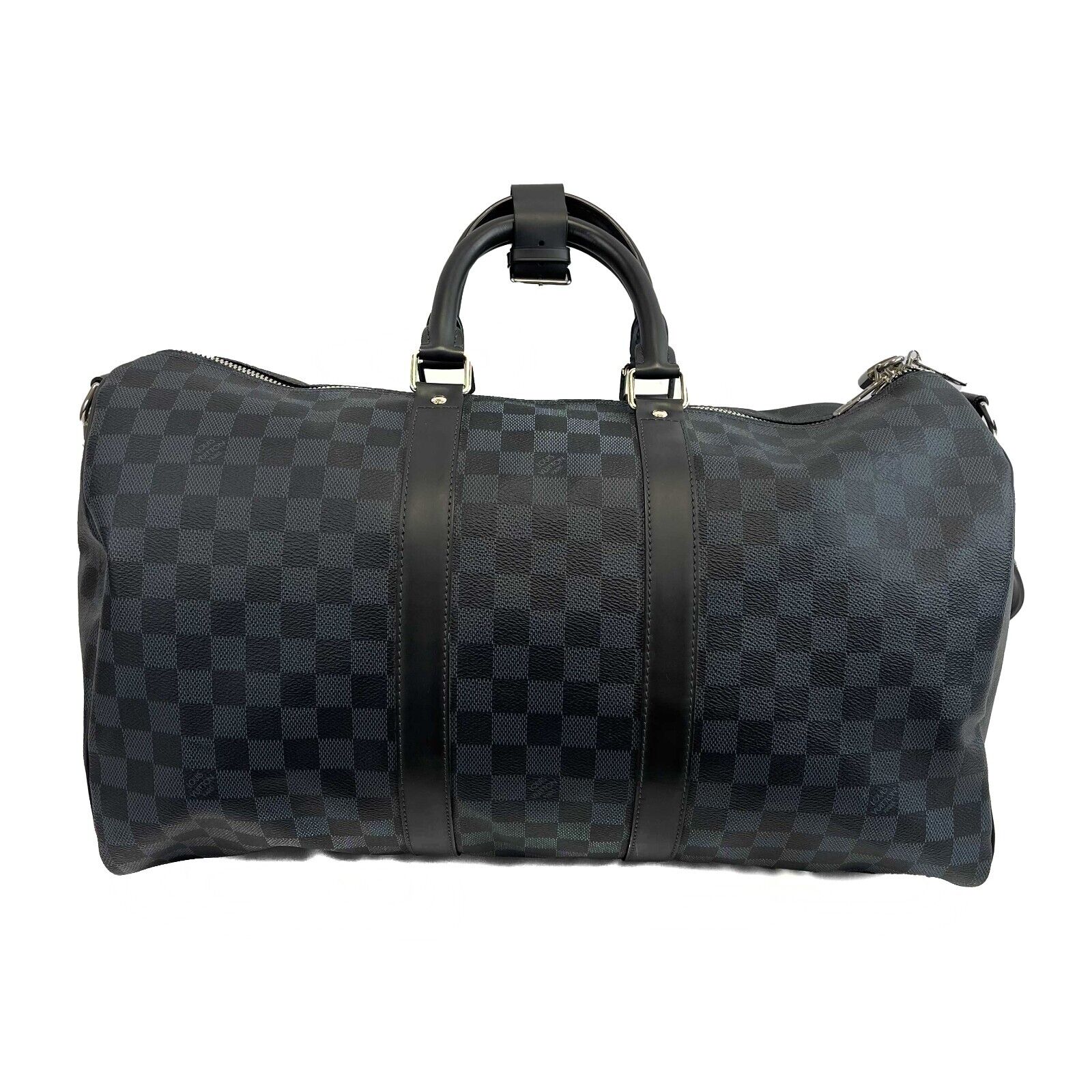 Louis Vuitton Keepall Bandoulière 45 Travel Duffle Bag in Graphite with Adjustable Shoulder Strap - Perfect for Weekend Getaways, Business Trips & Carry-On Luggage