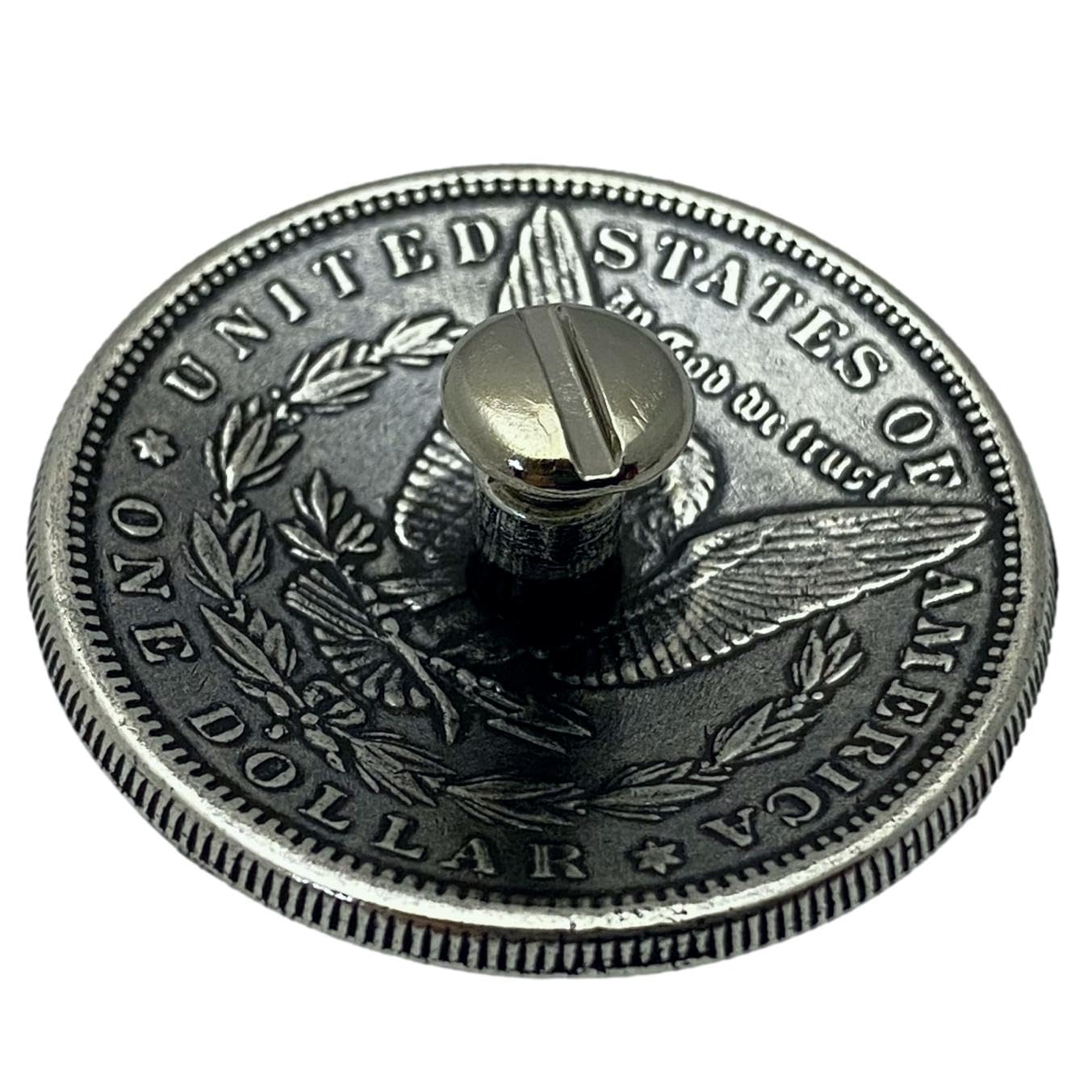 Morgan Silver Dollar Screw Back Conchos - 1.5 Inch Western Belt Buckle Decor (4 Pack) for Cowboy Boots, Leather Crafts & DIY Costume Accessories