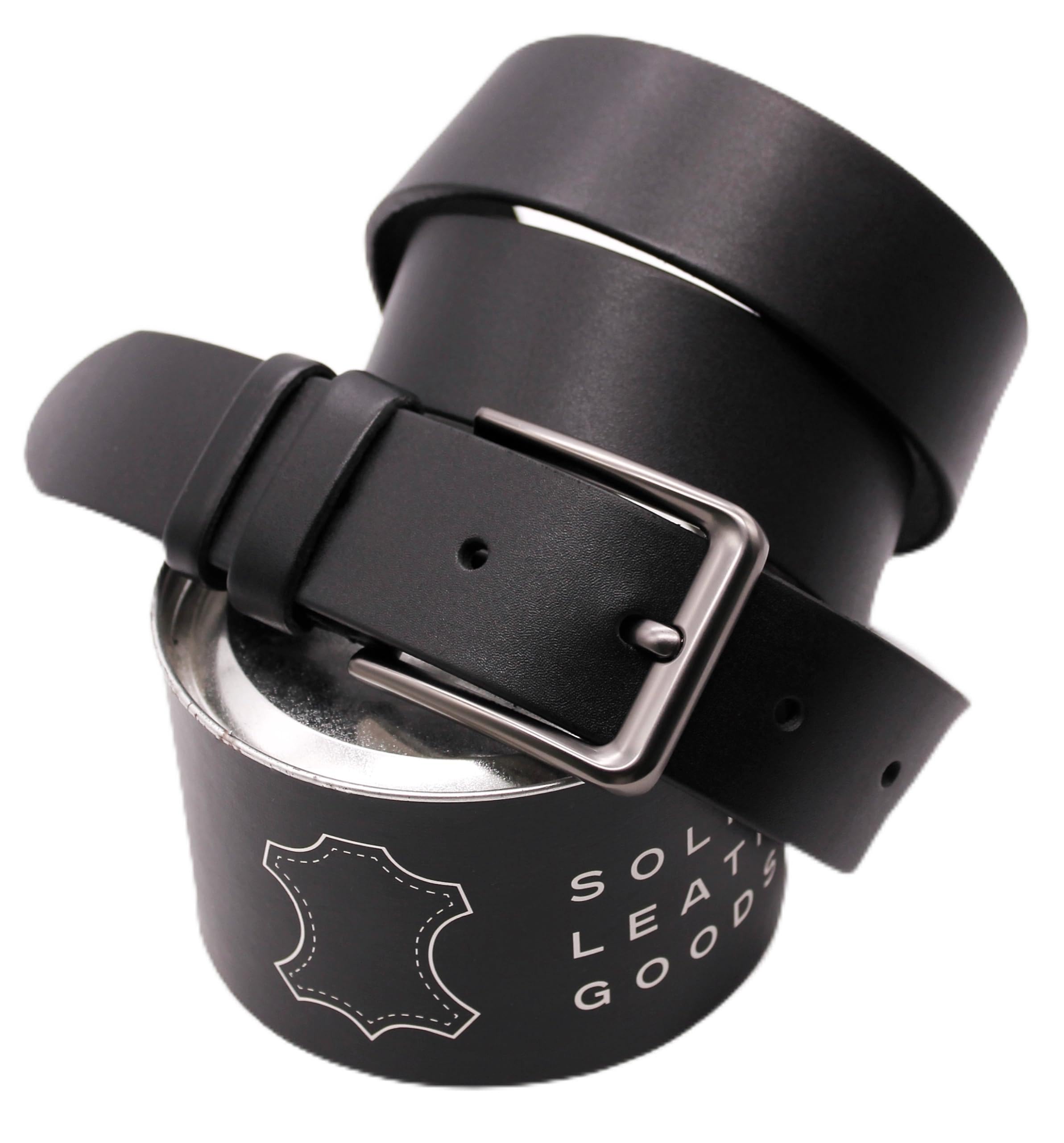 Premium Full Grain Leather Belts for Men - Heavy Duty Dress & Casual Belts with Solid Brass Buckle - Perfect for Office, Jeans & Everyday Wear