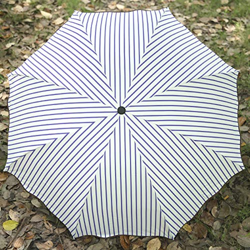 UV Protection Striped Travel Umbrella - Compact & Lightweight for Outdoor, Beach, and Daily Commute