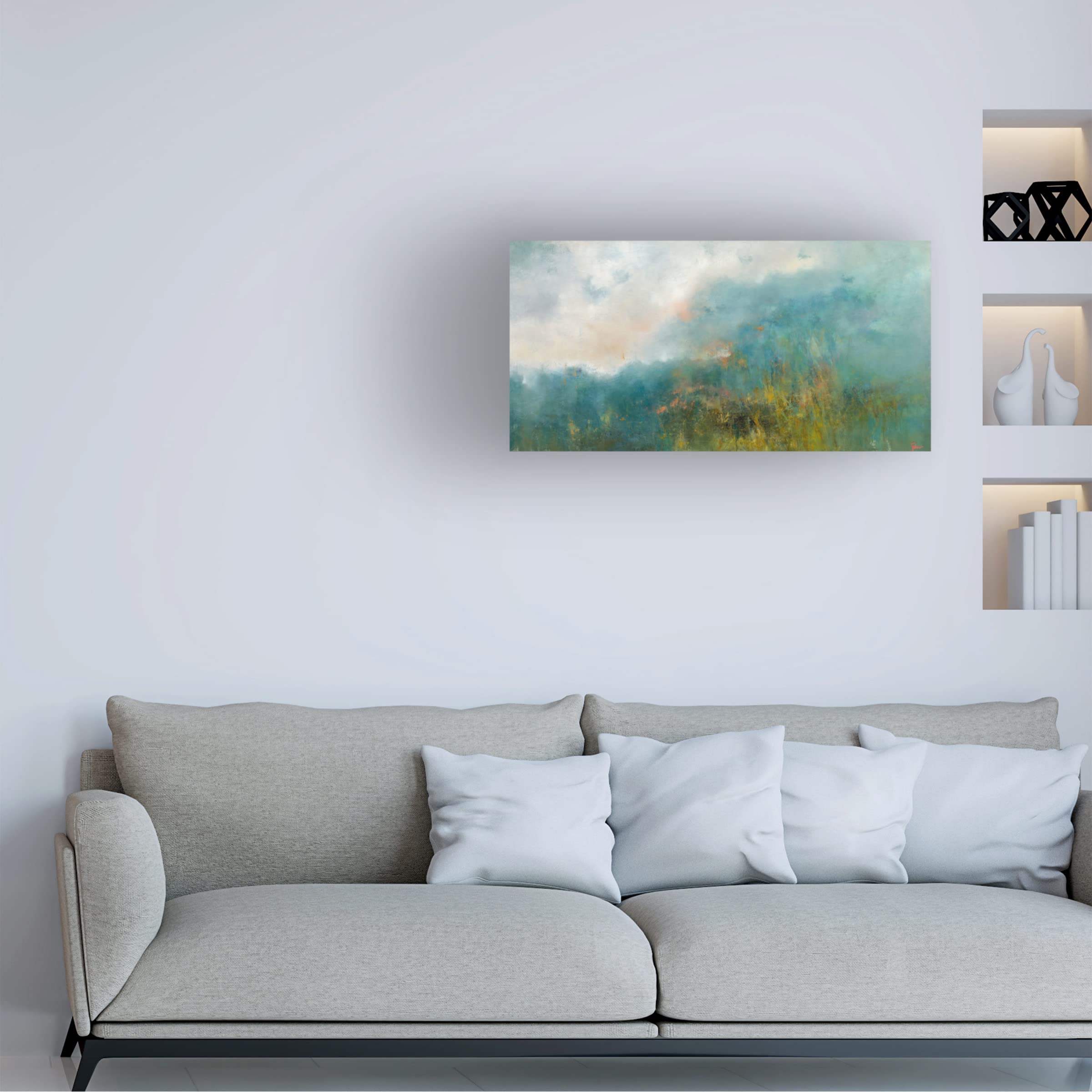 Trademark Fine Art 'Incoming' Canvas Wall Art by Patrick Dennis - Stunning Ocean Wave Painting for Beach House Decor, Living Room & Office Wall Art