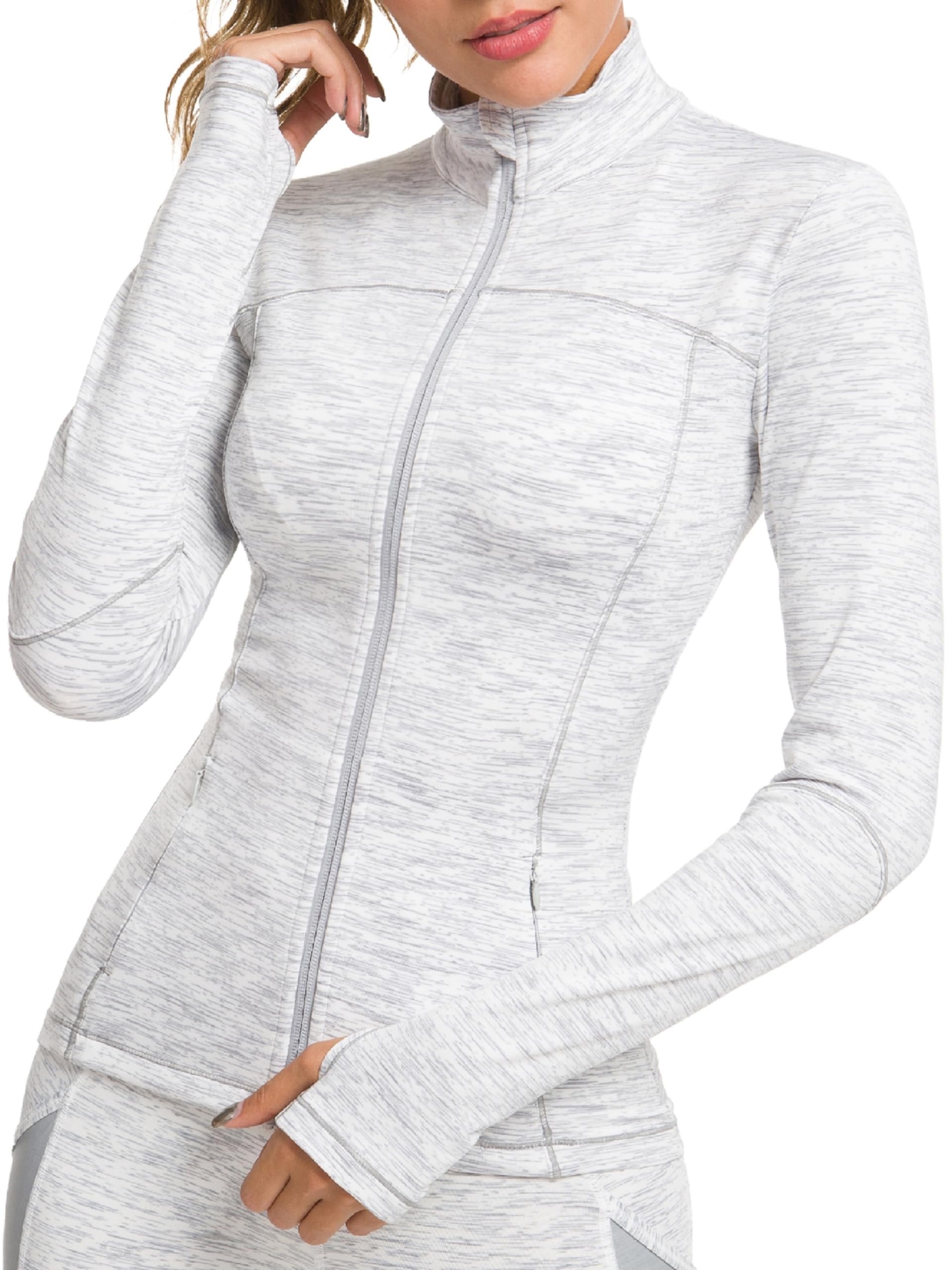 GYM RAINBOW Women's Lightweight Full Zip Workout Jacket - Slim Fit Athletic Running & Sports Track Coat with Pockets | Perfect for Gym, Jogging & Outdoor Activities