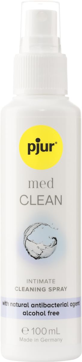 Pjur Med CLEAN Intimate Hygiene Spray - Alcohol-Free Gentle Cleansing for Skin & Sensitive Areas - Refreshing Scent (100ml) - Perfect for Post-Workout, Travel & Daily Feminine Care