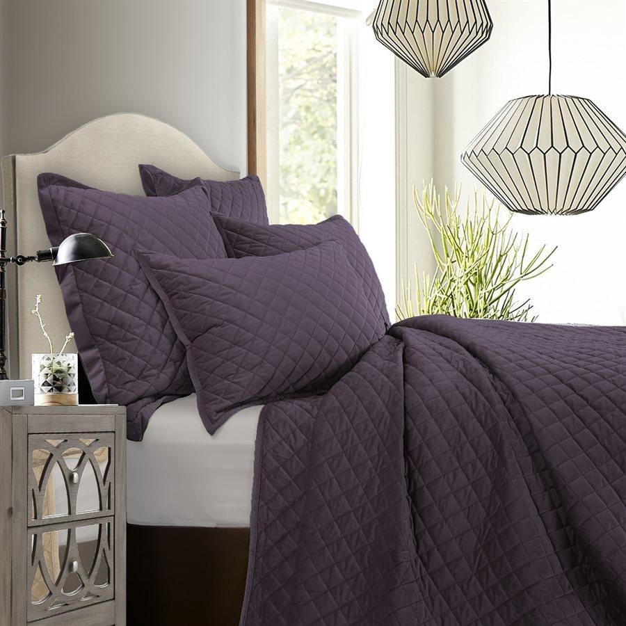 Luxury Velvet Diamond Quilted Bedspread - Soft & Elegant Comforter for Queen/King Size Beds - Perfect for Master Bedroom, Guest Room & Cozy Winter Nights
