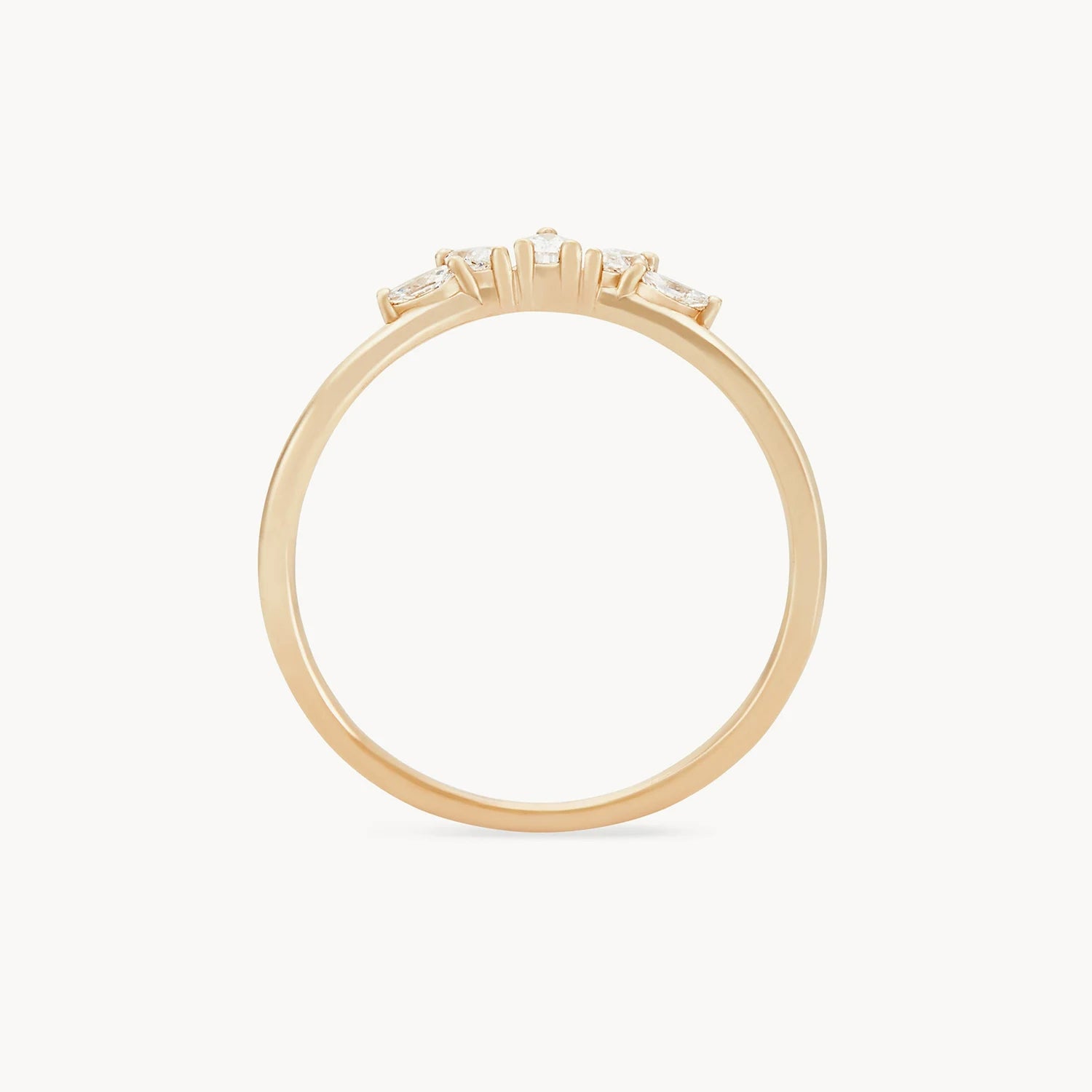 14K Yellow Gold Illumina Band with White Diamonds - Elegant Stackable Ring for Weddings, Anniversaries & Everyday Wear