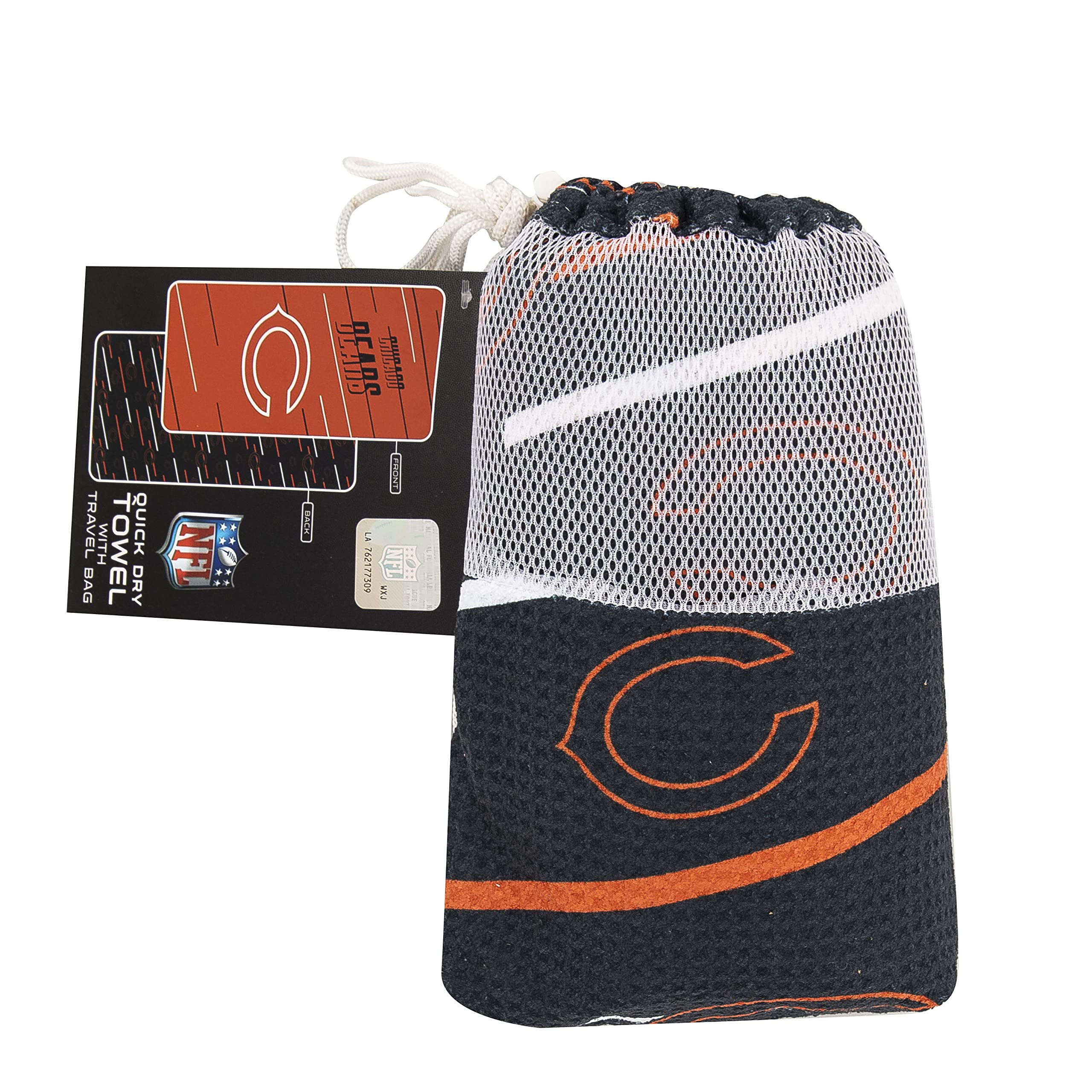NFL Team Beach Towel & Mesh Bag Set for Adults - Unisex, Soft & Absorbent, Perfect for Pool, Beach, Sports Events & Travel