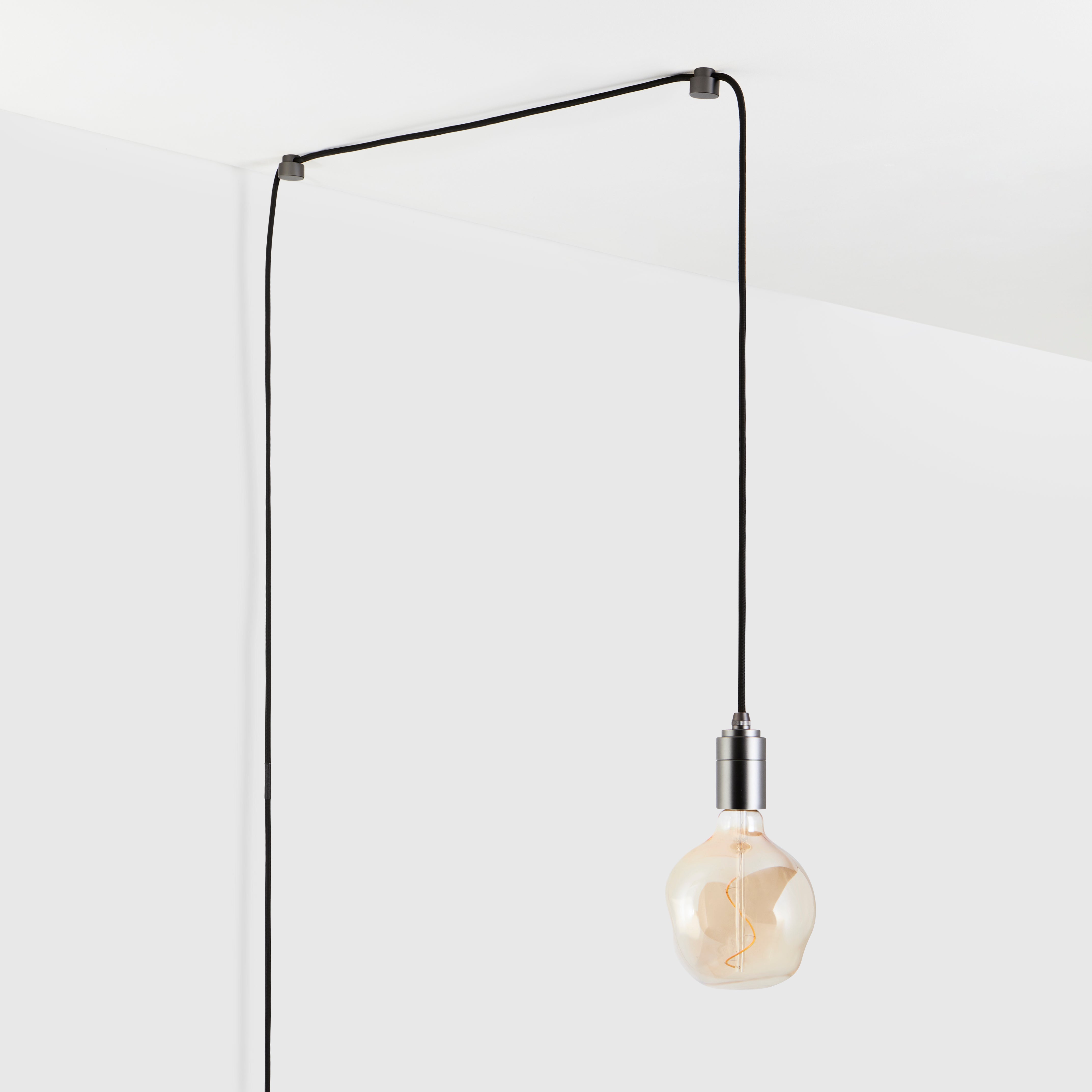 Voronoi Plug-In Pendant Light - Modern Graphite Finish for Living Room, Bedroom & Dining Room Lighting
