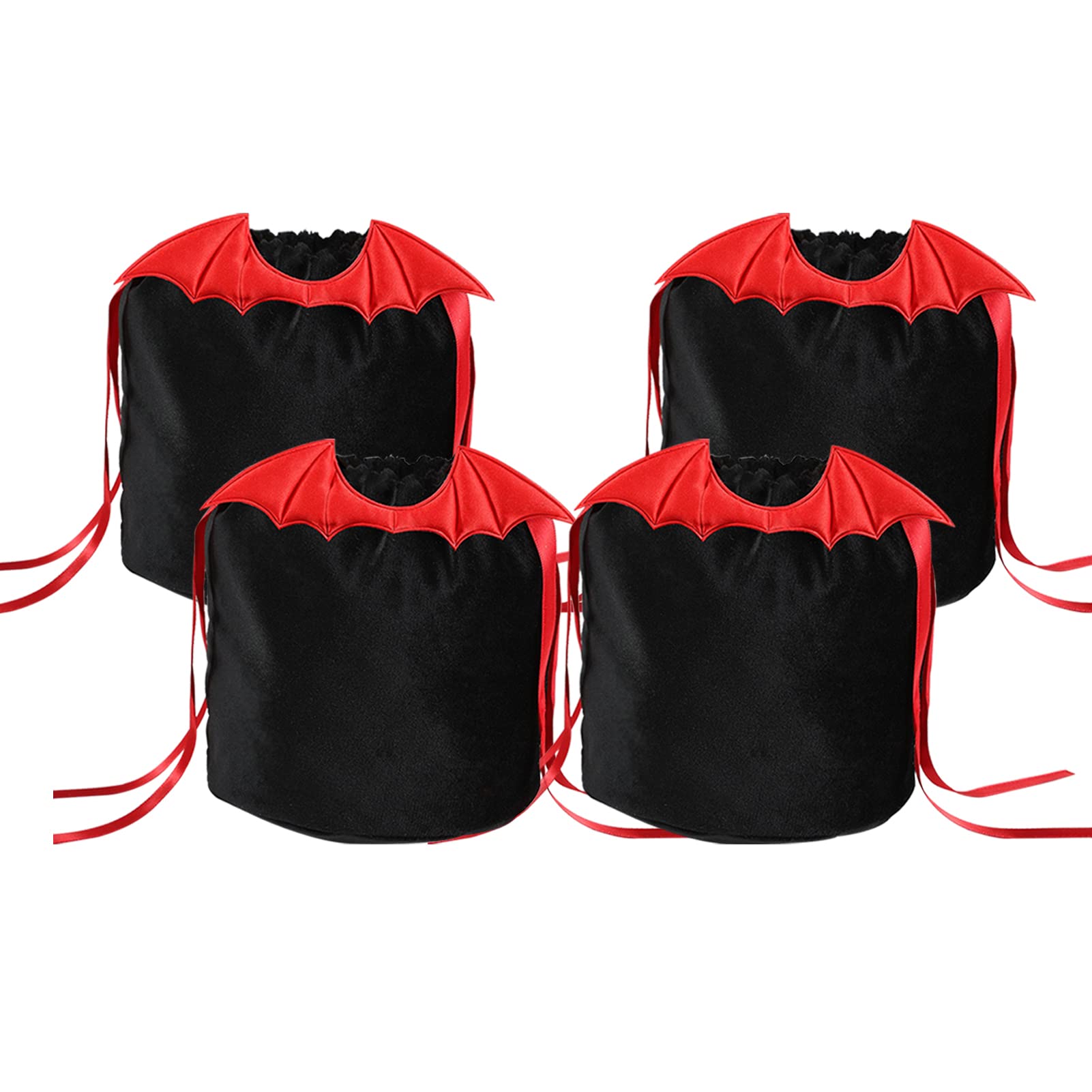 **Halloween Bat Wings Treat Bags - Soft Velvet Trick or Treat Bags with Drawstring for Kids, Cute Candy Bags for Halloween Party Favors & Decorations - Perfect for Trick-or-Treating, Costume Parties & Spooky Decor**