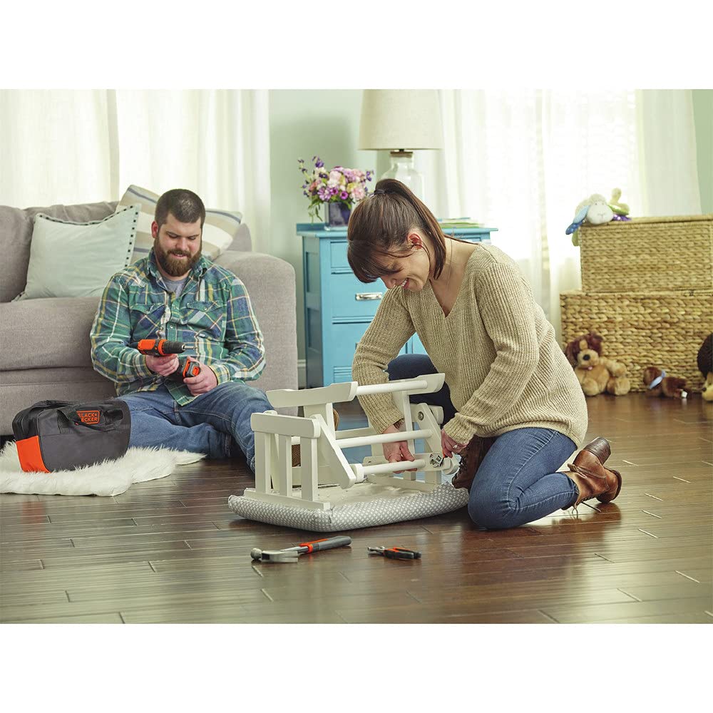 BLACK+DECKER 20V MAX Cordless Drill & 68-Piece Home Tool Kit with Storage Bag (LDX120PK) - Perfect for DIY Projects, Home Repairs & Woodworking