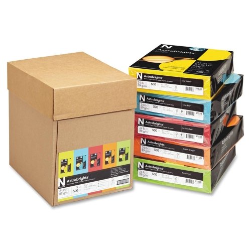 Wholesale CASE of 5 - Wausau Astrobrights Brightly Colored Copy Paper, 24 lb., 8.5