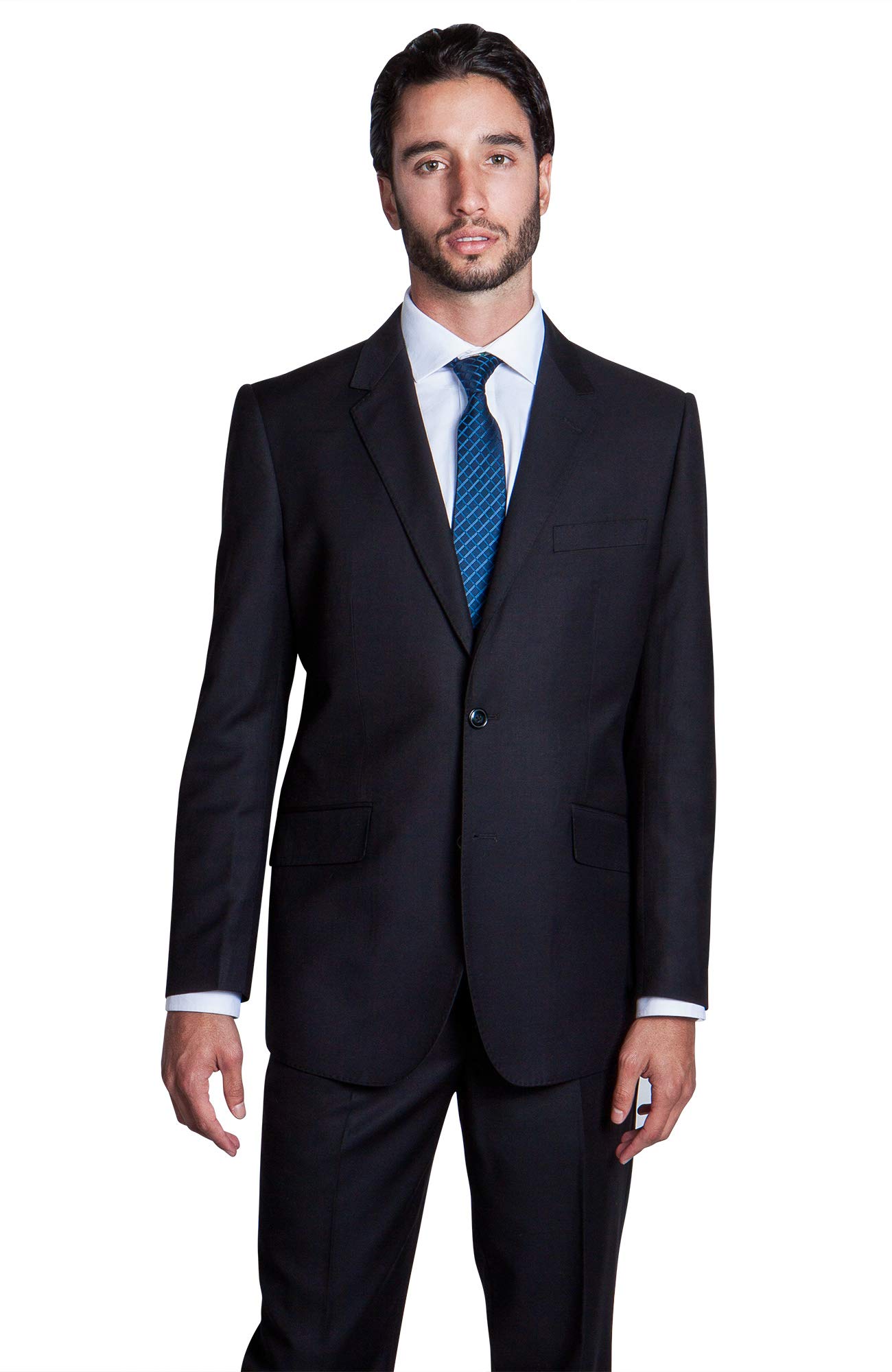 Men's Modern Fit 2-Piece Italian Wool Suit - Slim Fit Blazer & Dress Pants for Weddings, Business Meetings & Formal Events | Premium Two-Button Suit Jacket & Trousers Set